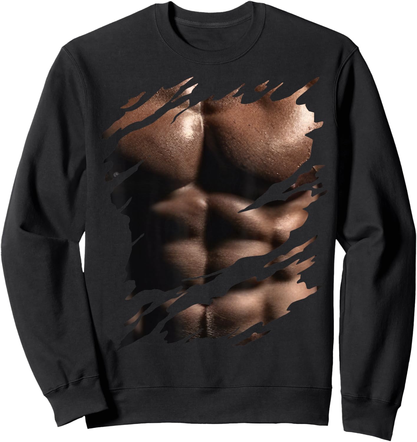 Chest Six Pack I Muscles Bodybuilder I Fake Muscle Sweatshirt - Sweatshirt | Black