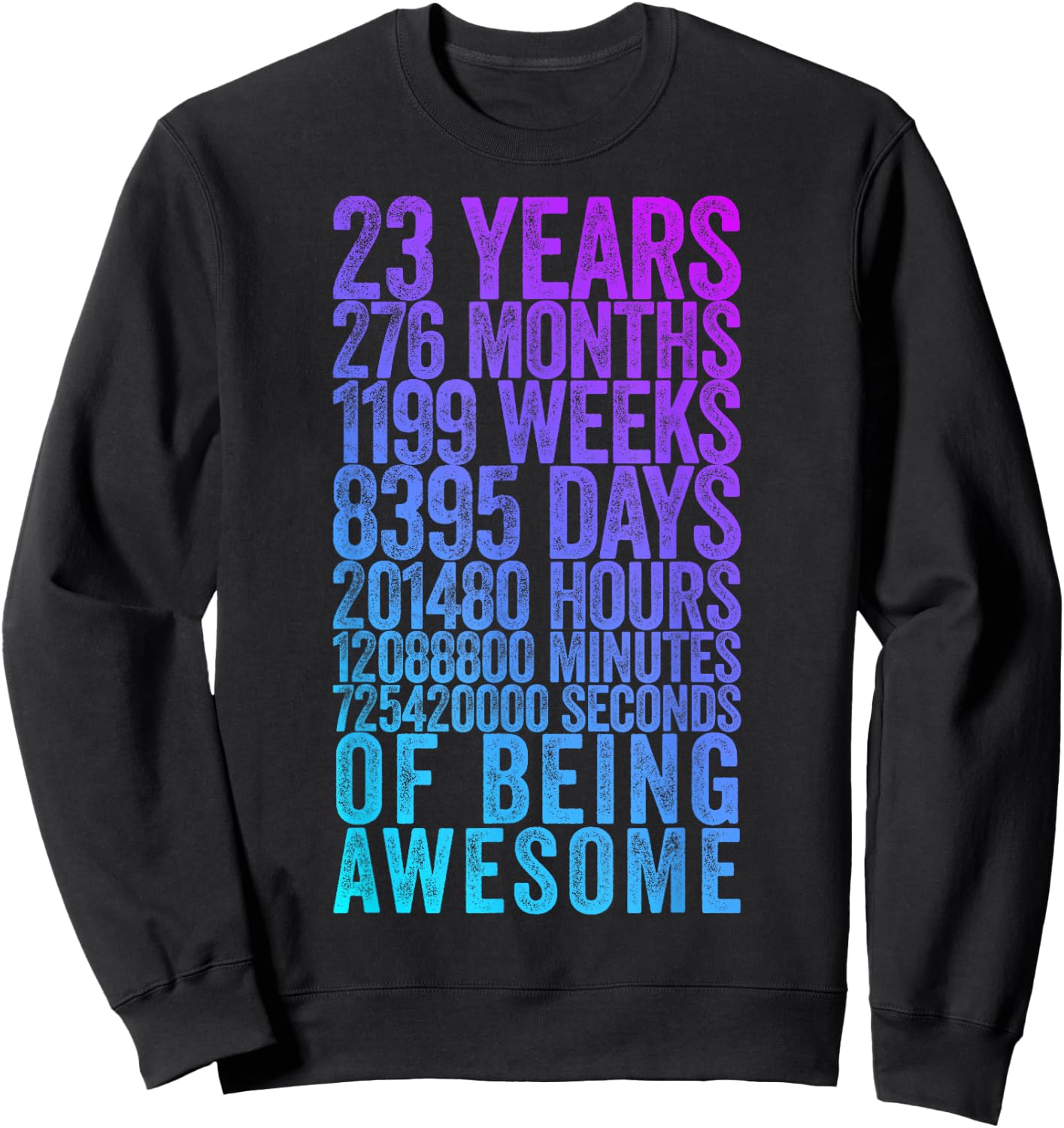 Funny 23rd Birthday Shirt Old Meter Funny 23 Year Old Gifts Sweatshirt - Sweatshirt | Black