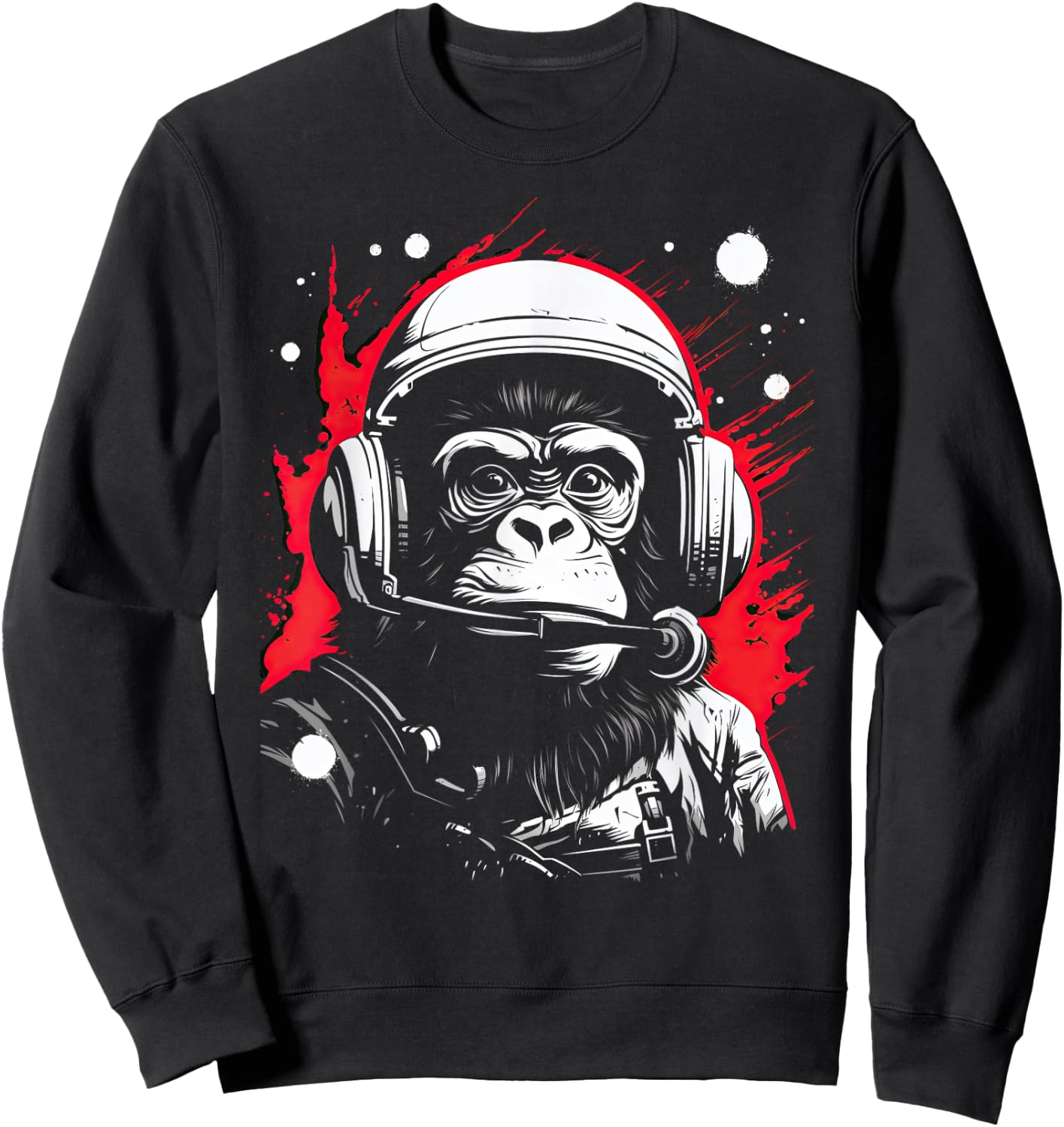 Iconic Monkey Astronaut in Astronautsuit in Space Sweatshirt - Sweatshirt | Black