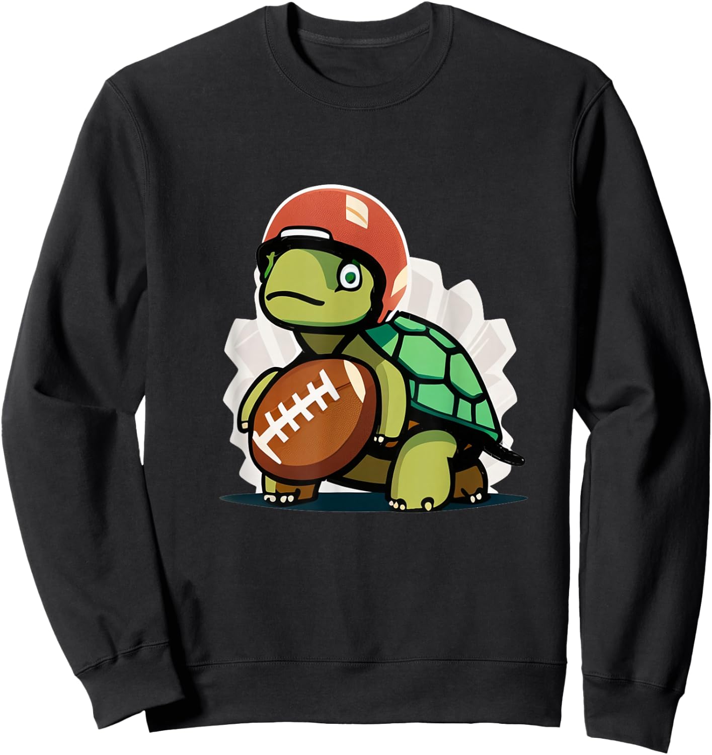 Cute Turtle Touchdown: Tackling American Football Sweatshirt - Sweatshirt | Black