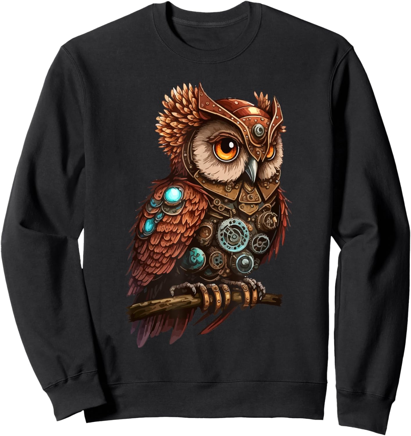 Steampunk Owl Steam Punk Owl Bird Vintage Sweatshirt - Sweatshirt | Black