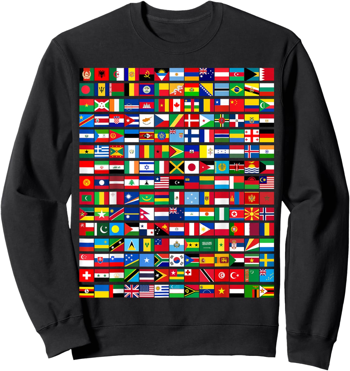 195 Flags Of All Countries in The World International Event Sweatshirt - Sweatshirt | Black