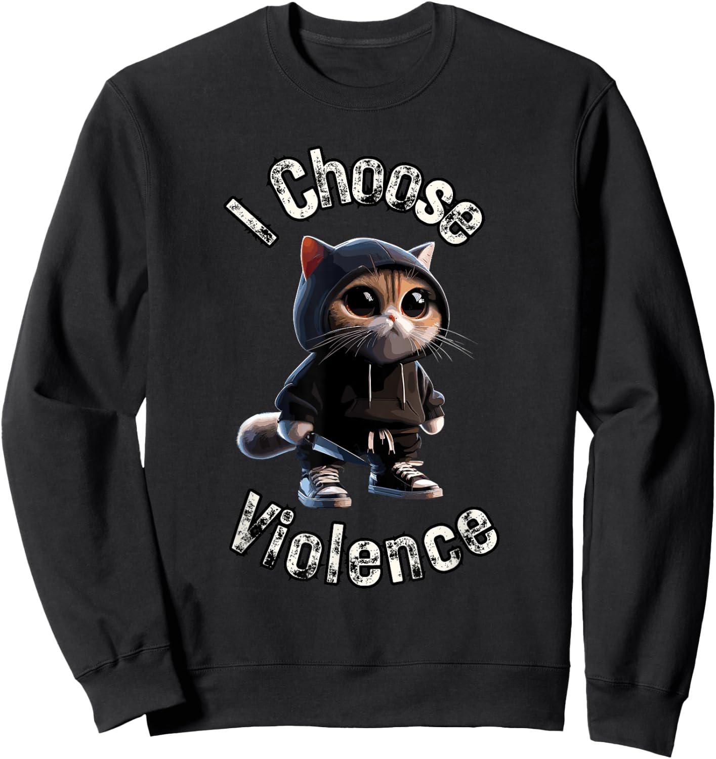 I Choose Violence Cat Women Sweatshirt - Sweatshirt | Black