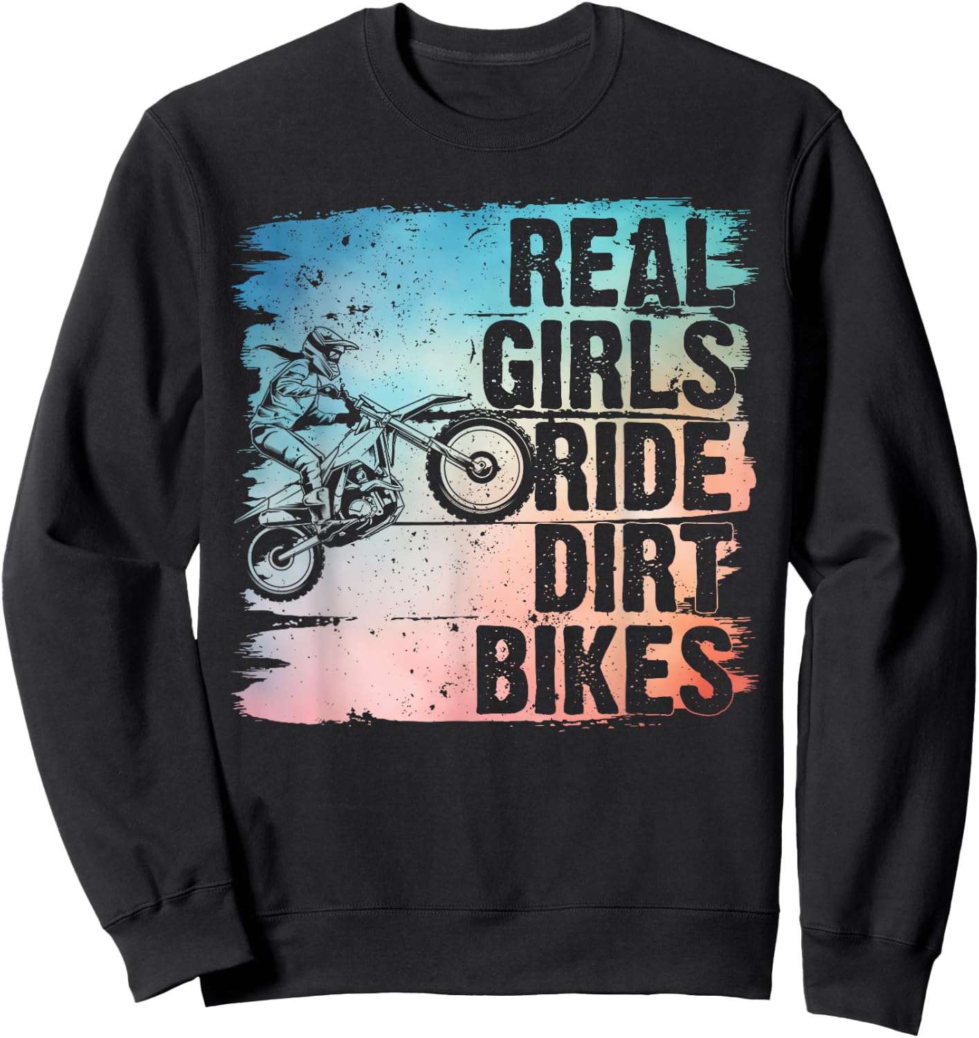 Cool Dirt Bike Girls Motocross Biker Racer Sport Sweatshirt - Sweatshirt | Black