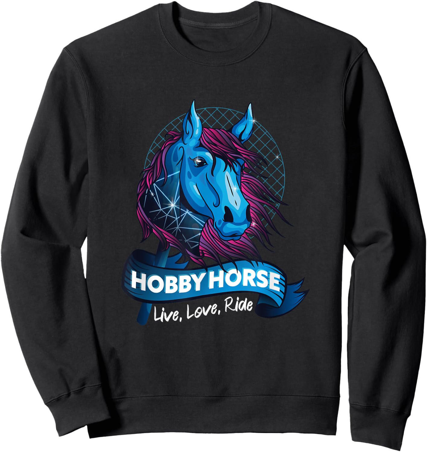 Stick Horse, Hobby Horse Design for Girls who Love Horses Sweatshirt - Sweatshirt | Black