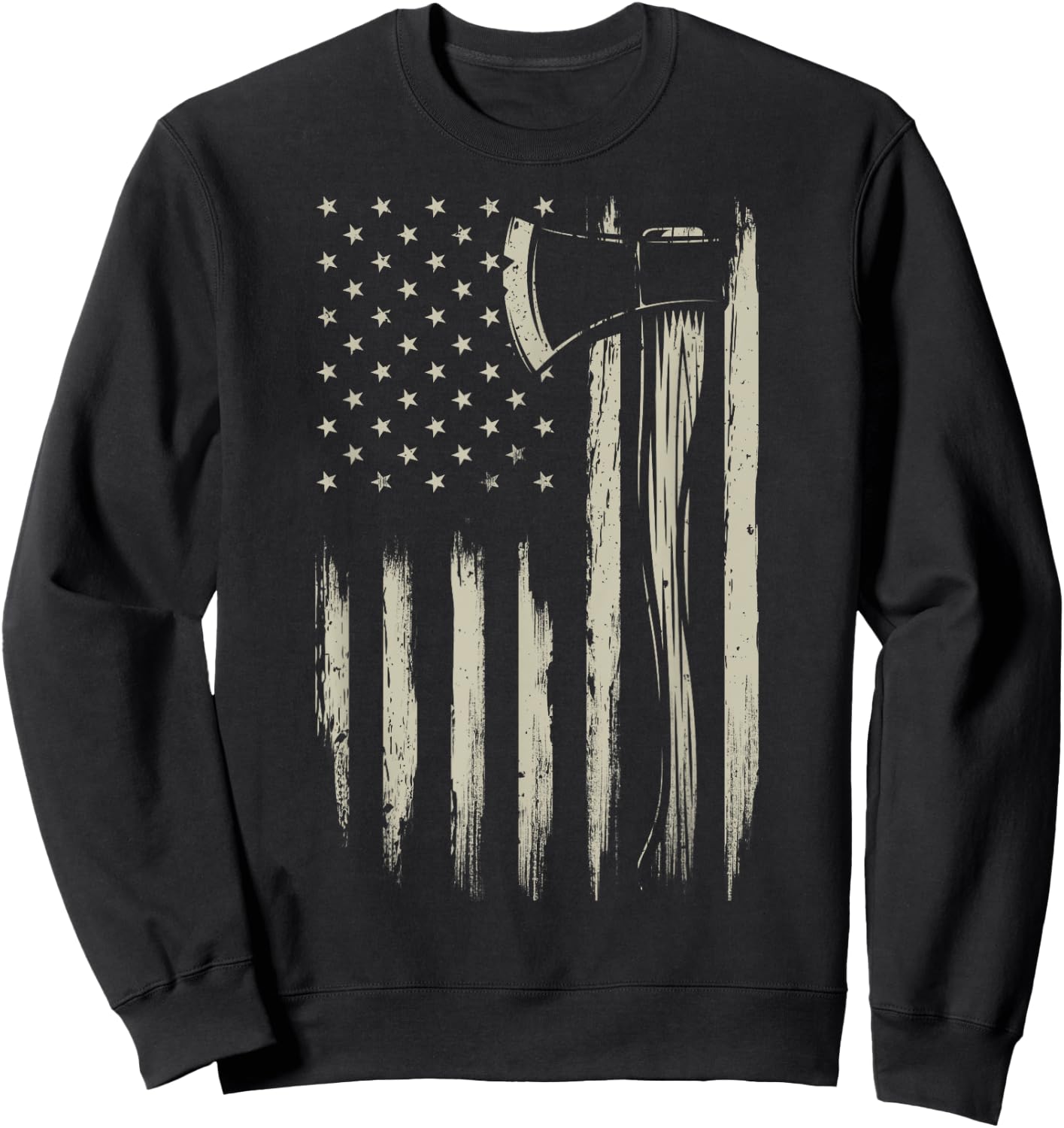 Bushcraft Axe American Flag Bushcrafting Hatchet USA Flag Sweatshirt - Sweatshirt | Black