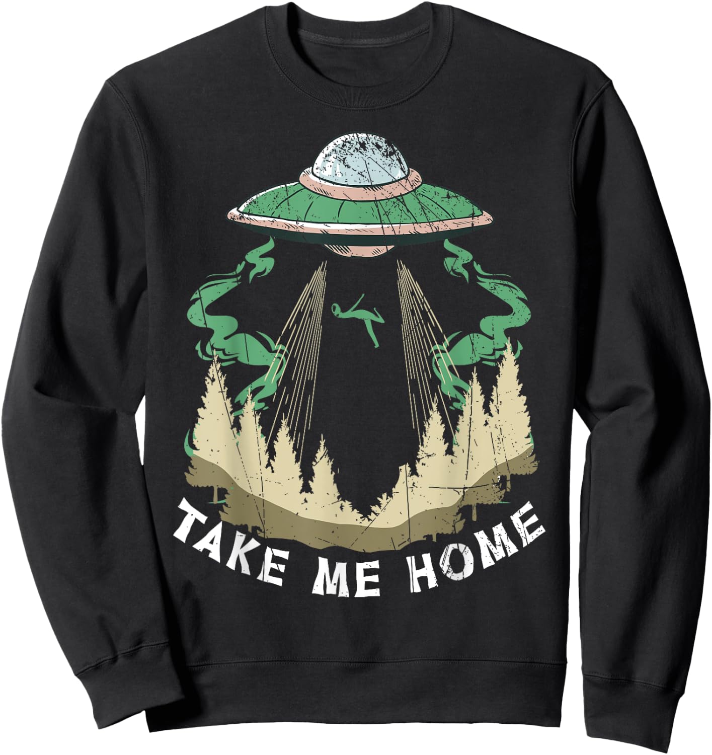 Space Alien Ufo Alien Head Tie Dye Peace Sweatshirt - Sweatshirt | Black