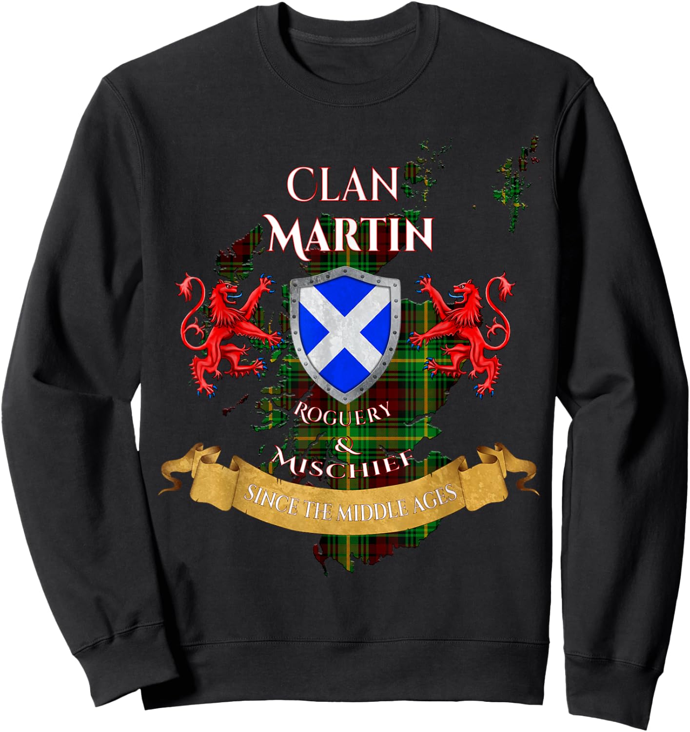 Martin Scottish Family Clan Middle Ages Mischief Sweatshirt - Sweatshirt | Black