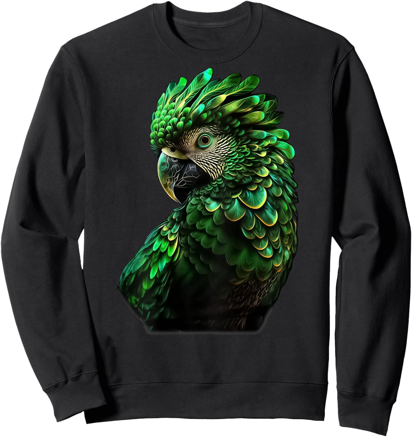 Emerald Green Macaw Sweatshirt - Sweatshirt | Black