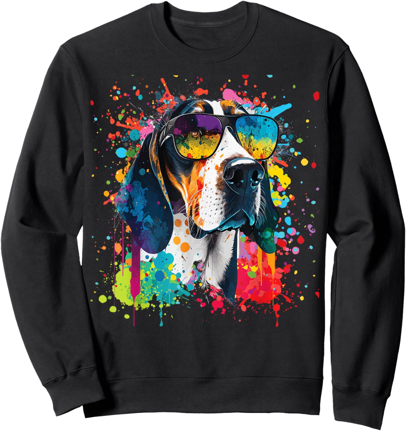 Treeing Walker Coonhound, Colorful Treeing Walker Coonhound Sweatshirt - Sweatshirt | Black