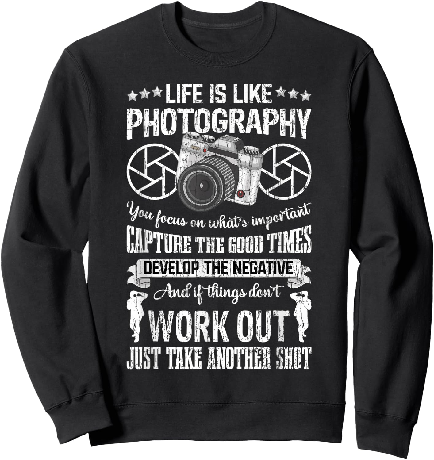 Das Leben ist wie Fotografie Funny Photographer Graphic Sweatshirt - Sweatshirt | Black