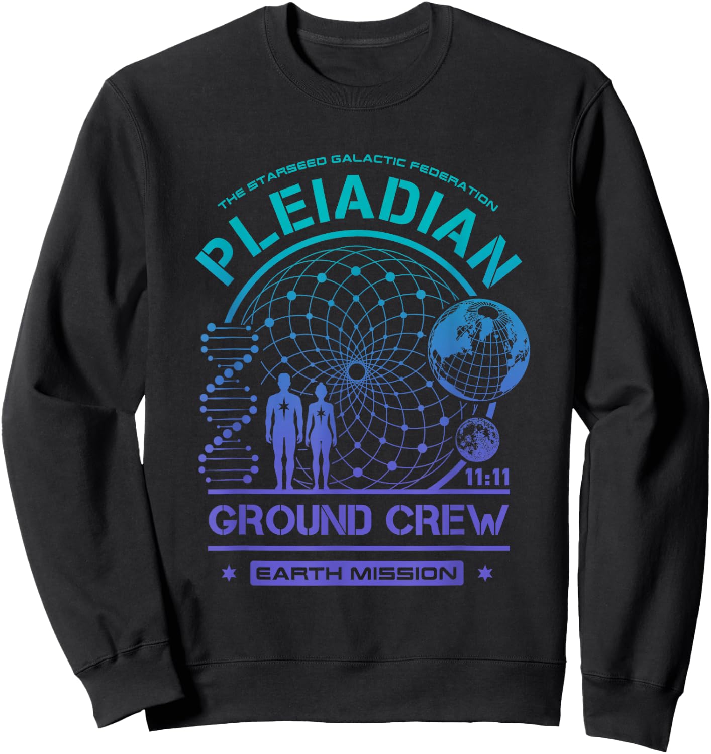Pleiadian Starseed Earth Mission Ground Crew Sweatshirt - Sweatshirt | Black