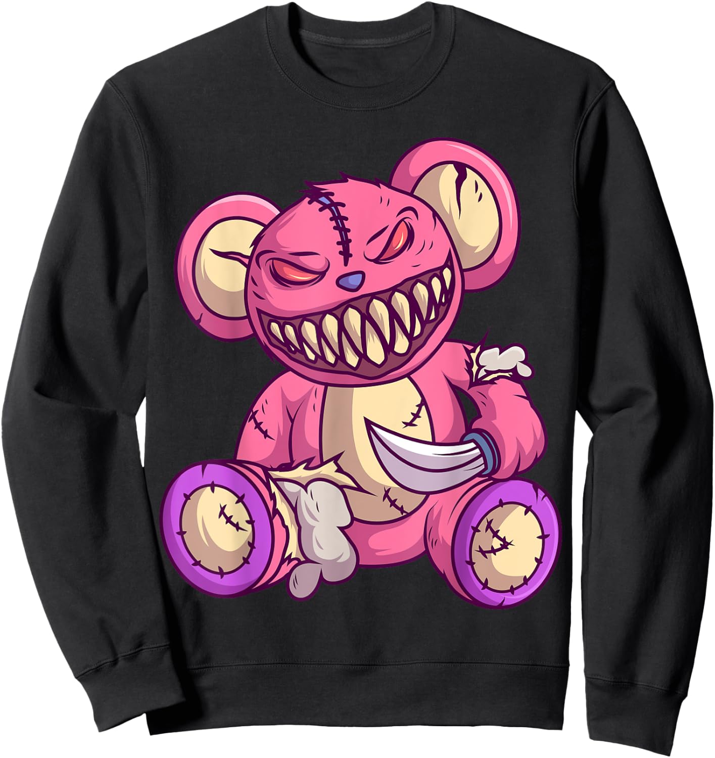 Kawaii Pastel Goth Teddy Bear Gothic Occult Voodoo Halloween Sweatshirt - Sweatshirt | Black