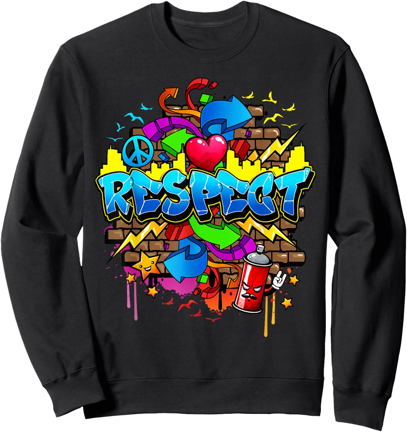 Urban - Respect Graffiti Graphic Sweatshirt - Sweatshirt | Black