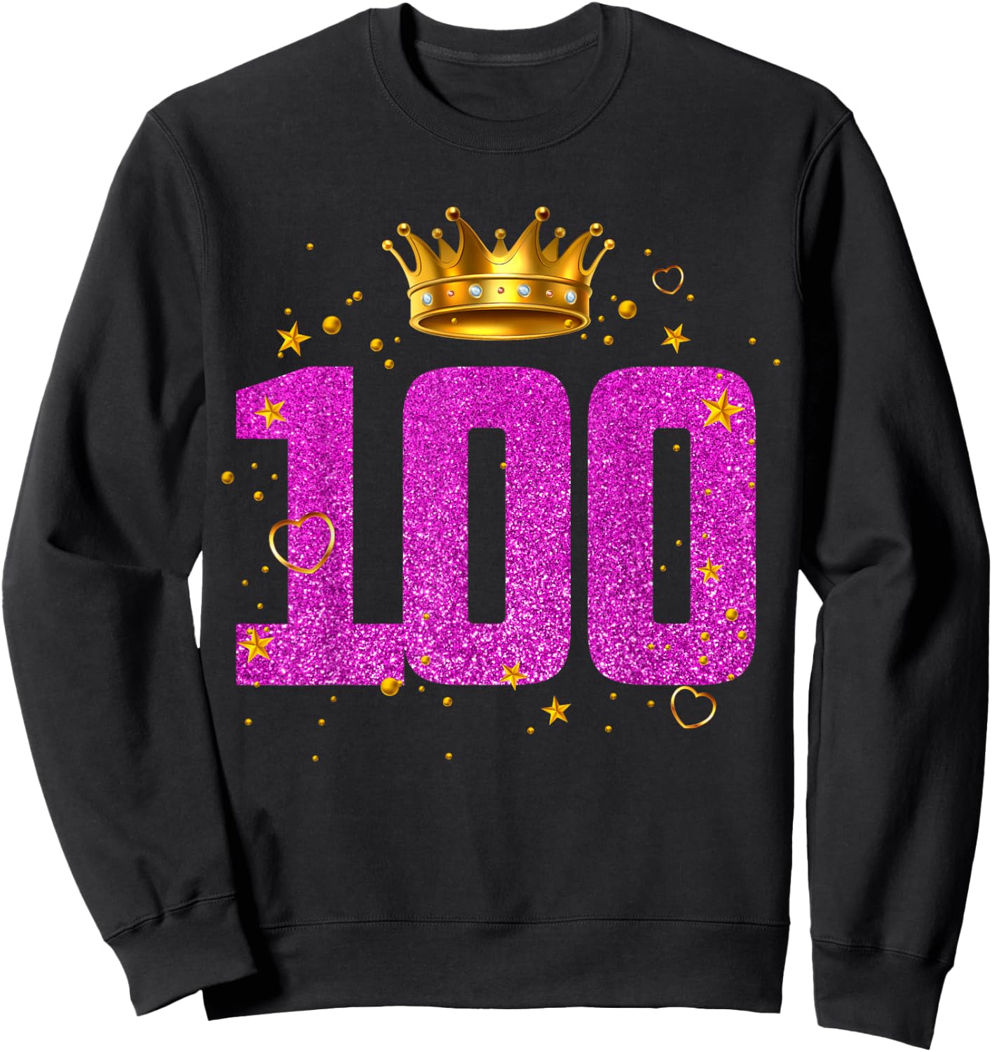 100 Year Old Birthday Crown 100th B-Day Crew Party Friends Sweatshirt - Sweatshirt | Black