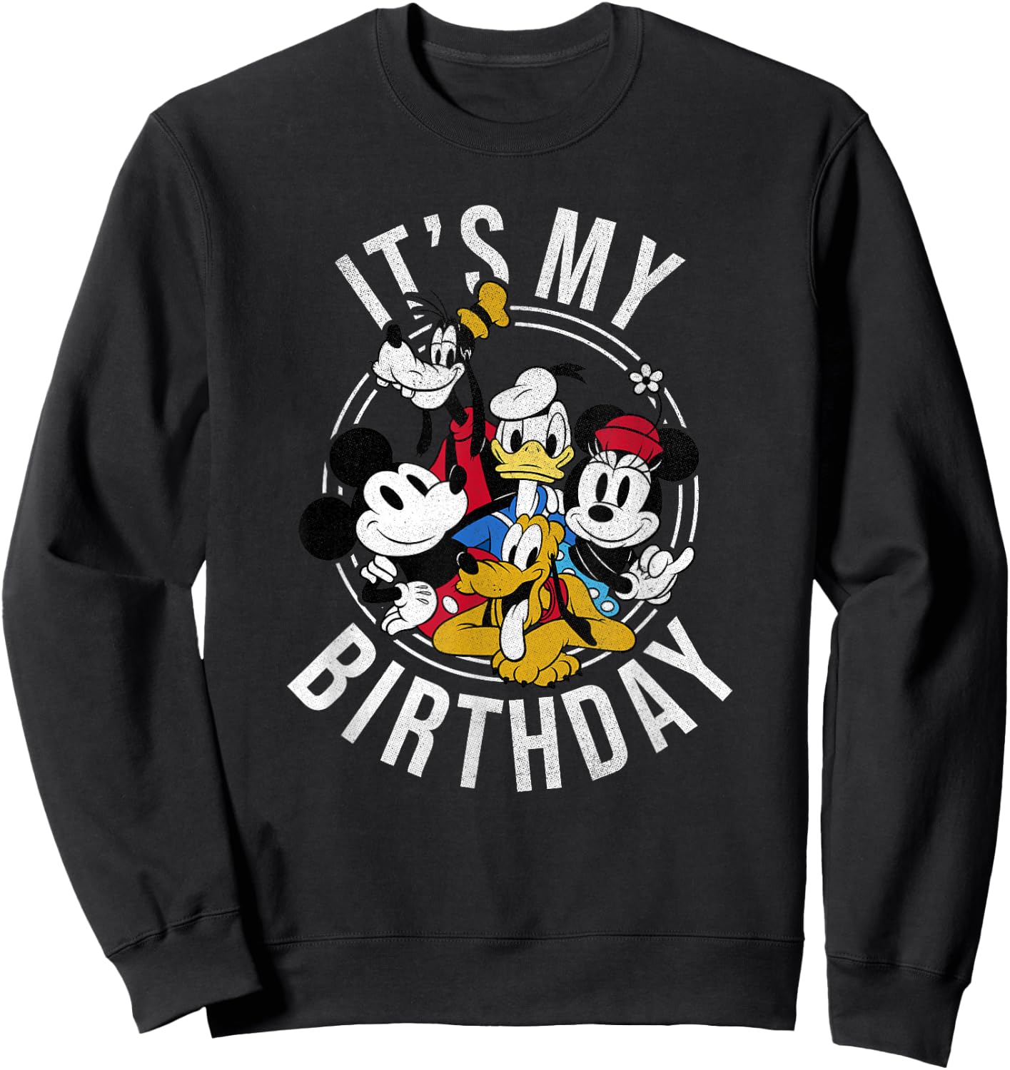 Disney Mickey & Friends It's My Birthday Group Sweatshirt - Sweatshirt | Black