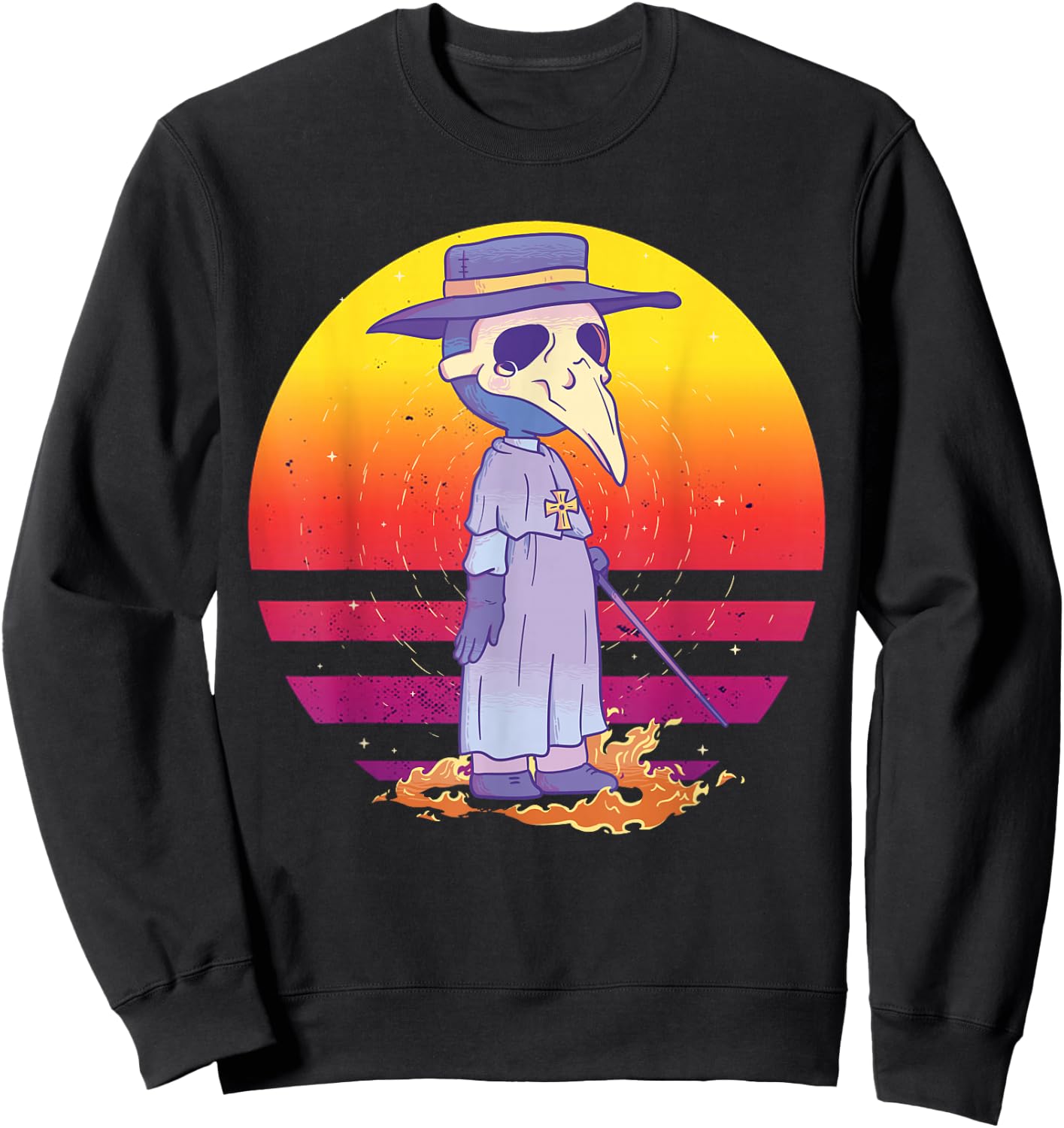 Plague doctor Comic style Historical Plague doctors Cartoon Sweatshirt - Sweatshirt | Black