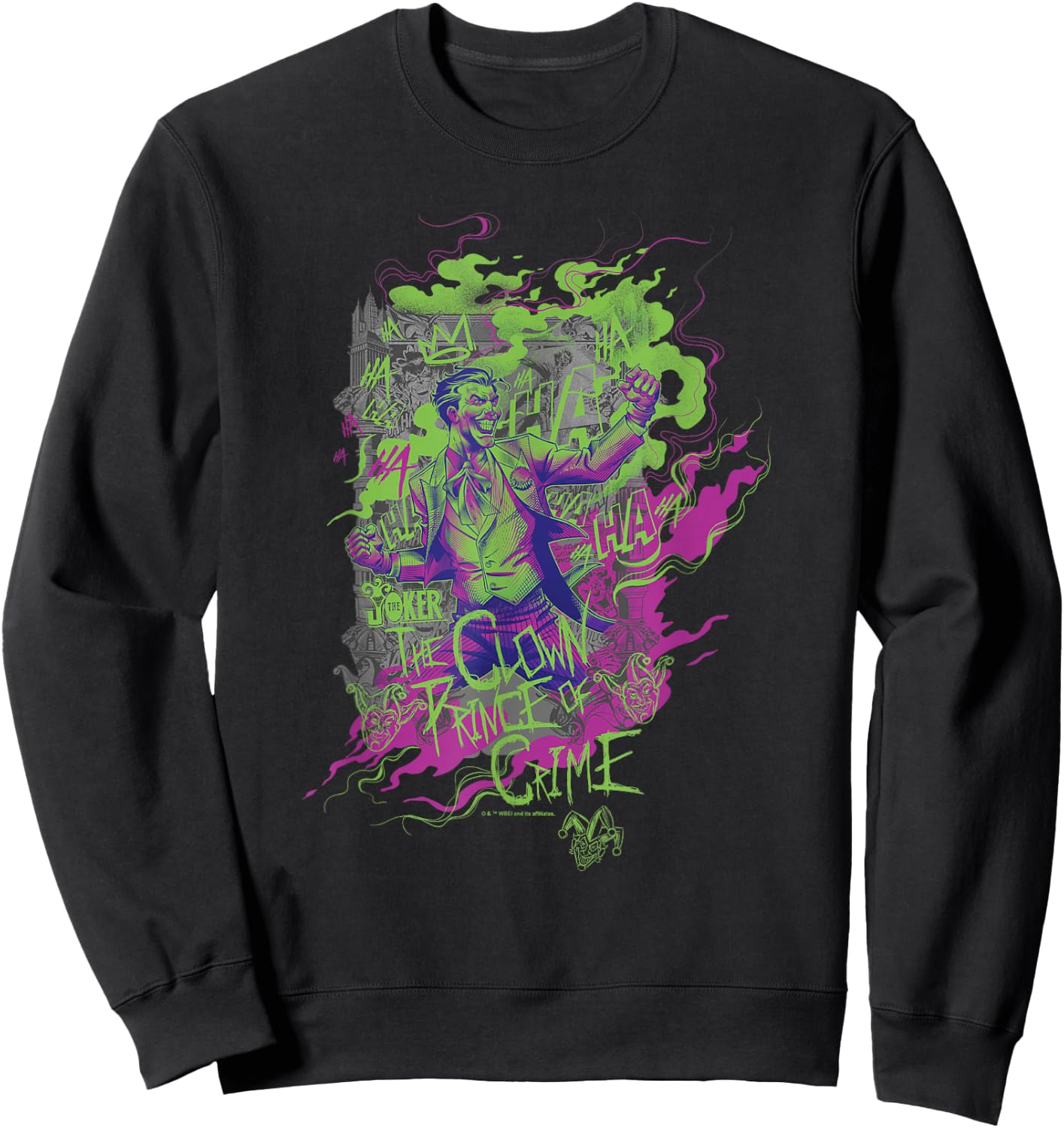 WB100 DC Comics Joker Clown Prince of Crime Toxic Gas Sweatshirt - Sweatshirt | Black