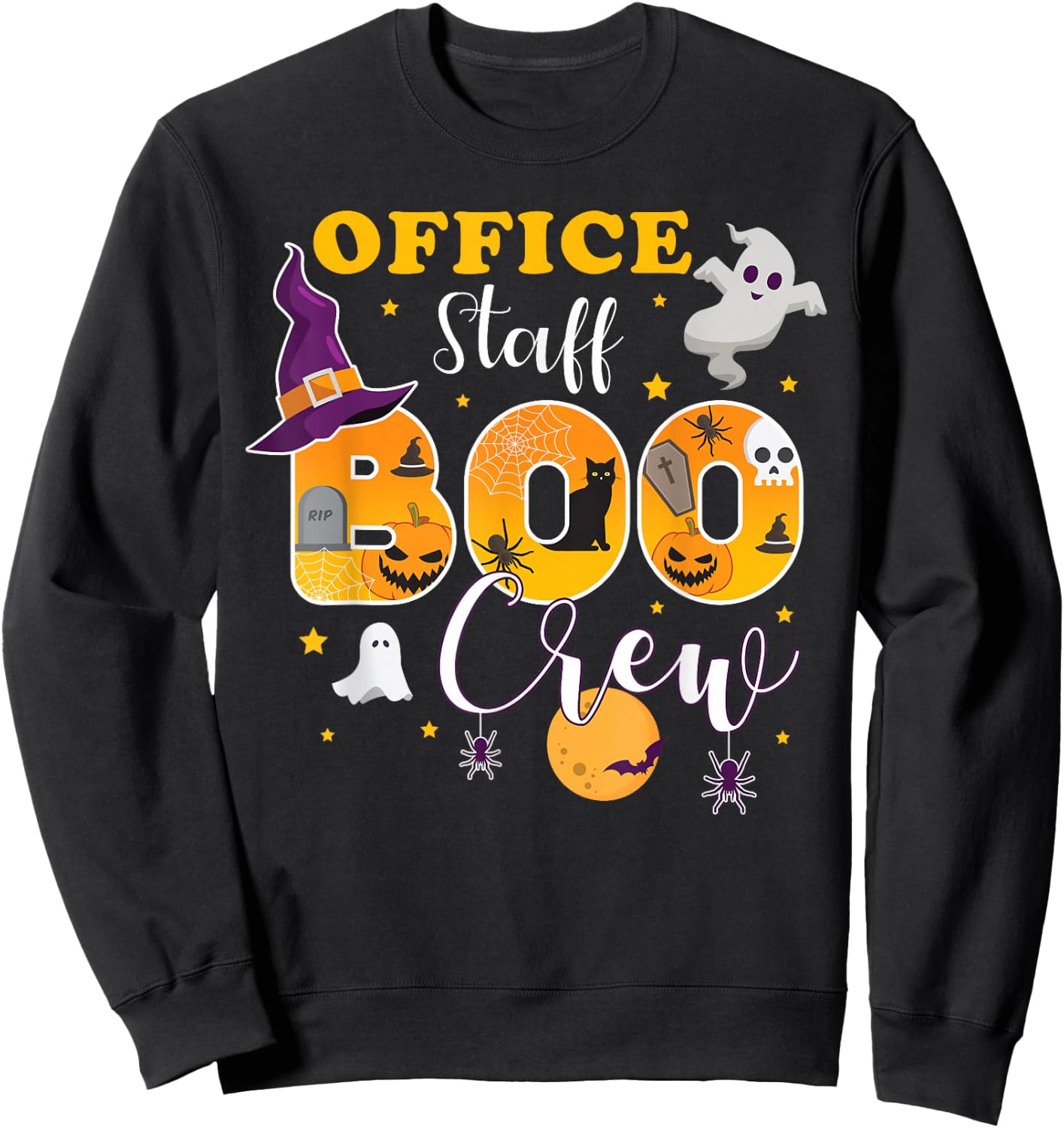 Office Staff Boo Crew Matching Halloween Costume Sweatshirt - Sweatshirt | Black