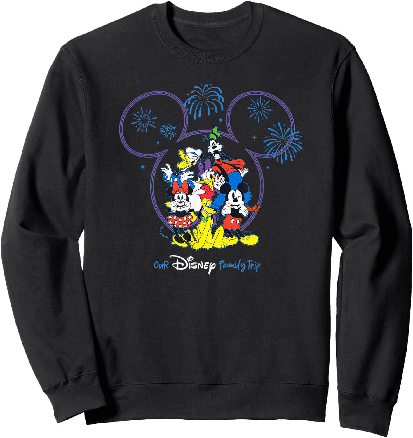Disney Mickey and Friends Fireworks Our Disney Family Trip Sweatshirt - Sweatshirt | Black