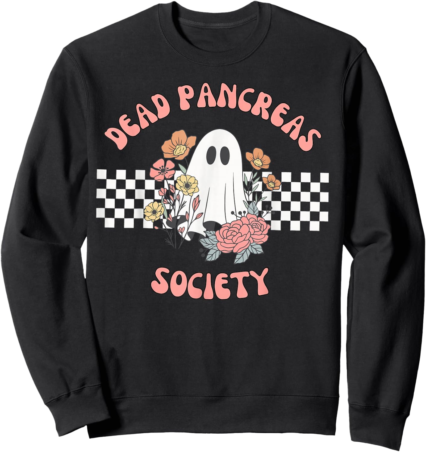 Dead Pancreas Society Funny Ghost Diabetes Awareness Sweatshirt - Sweatshirt | Black
