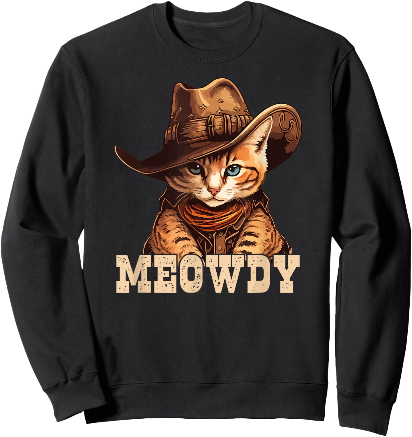Cowboy Cat Meowdy Sweatshirt - Sweatshirt | Black