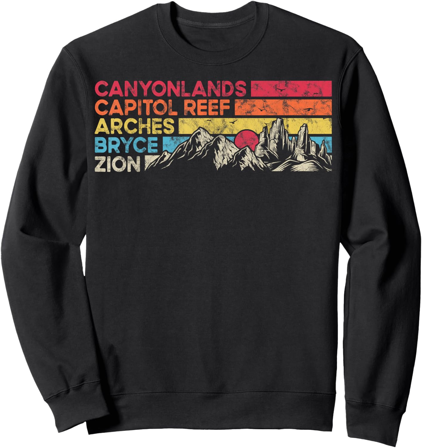 Vintage utah national parks Moab utah mighty five souvenir Sweatshirt - Sweatshirt | Black
