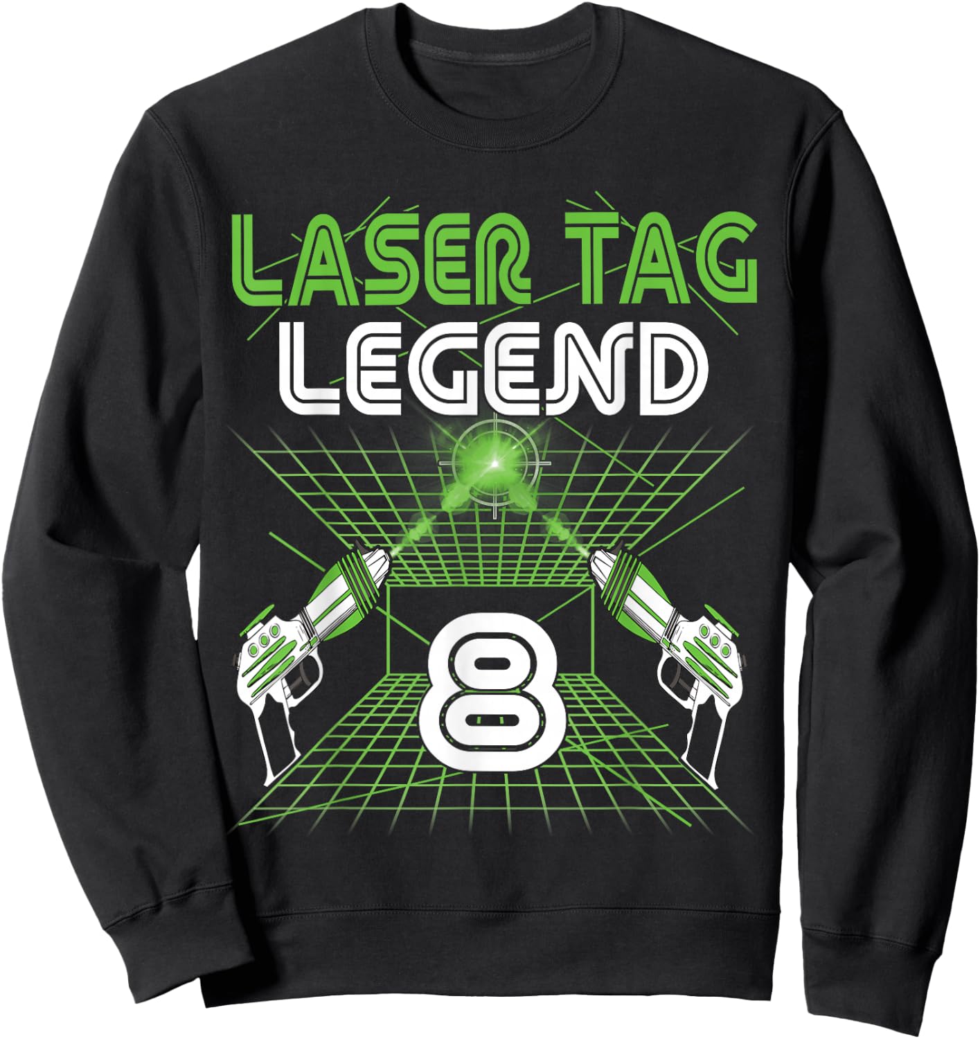 Lasertag Birthday Party - laser tag 8 years birthday Sweatshirt - Sweatshirt | Black