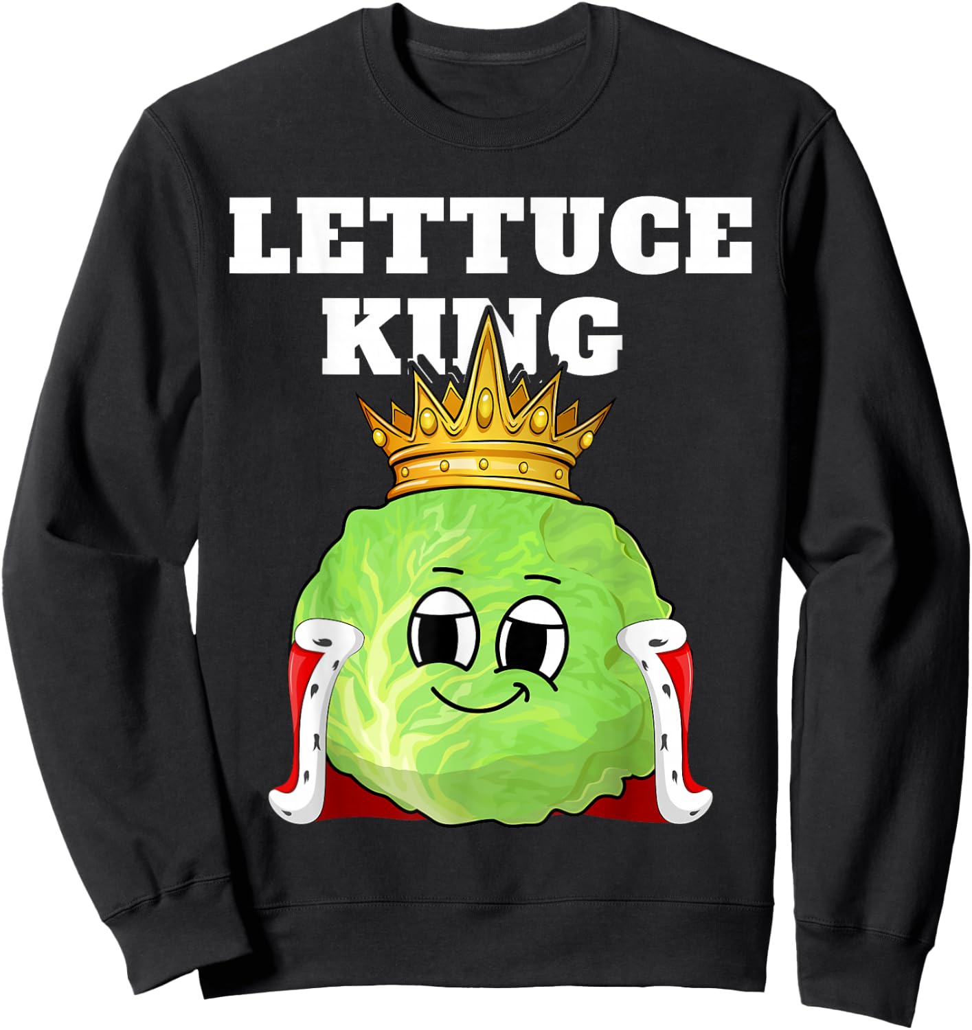Lettuce King | Lettuce Design | Boys Lettuce Sweatshirt - Sweatshirt | Black