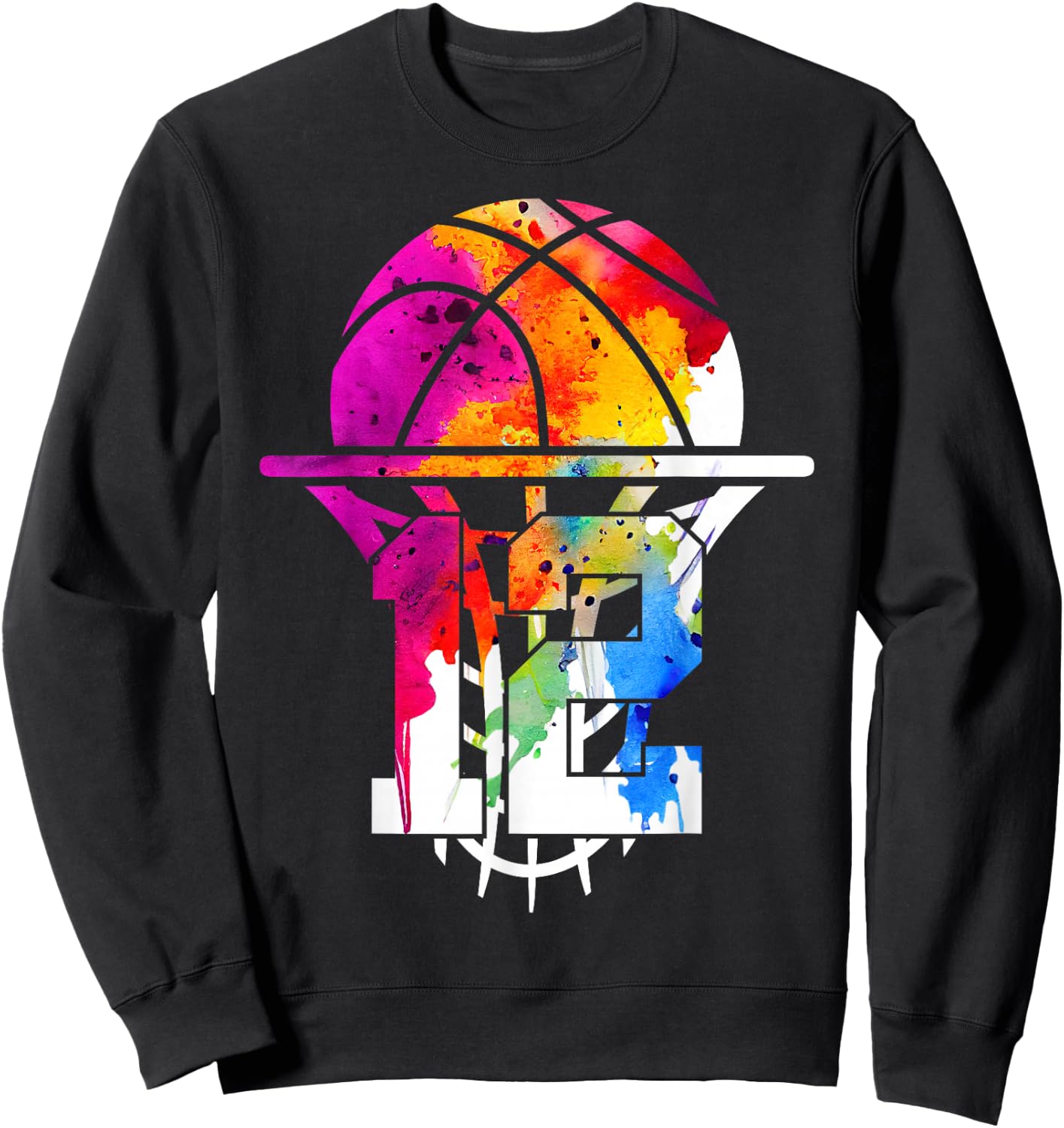 12 Years Basketball 12th Birthday Sweatshirt - Sweatshirt | Black