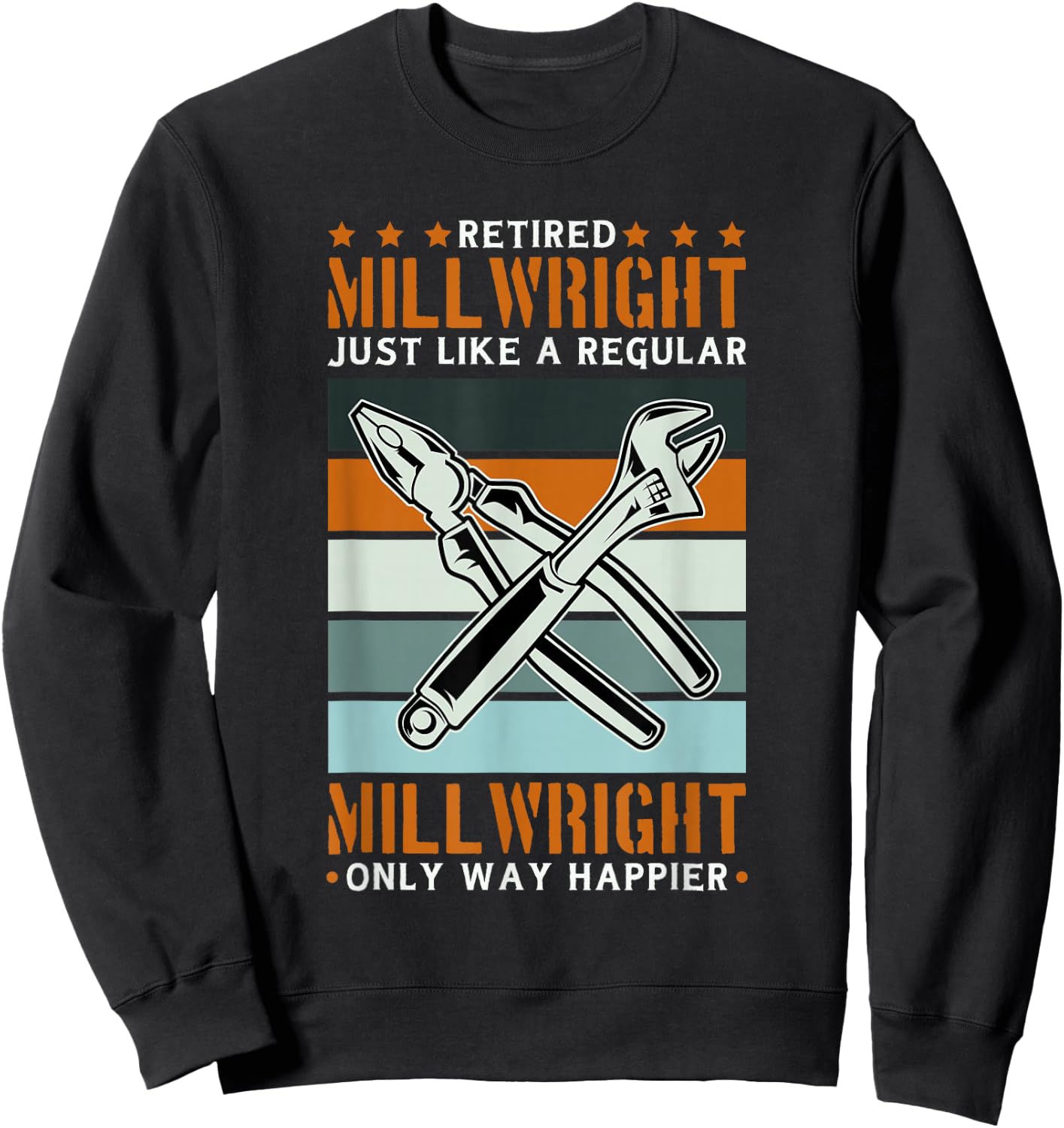 Retired Millwright for Millwright Machinist Mill Retirement Sweatshirt - Sweatshirt | Black
