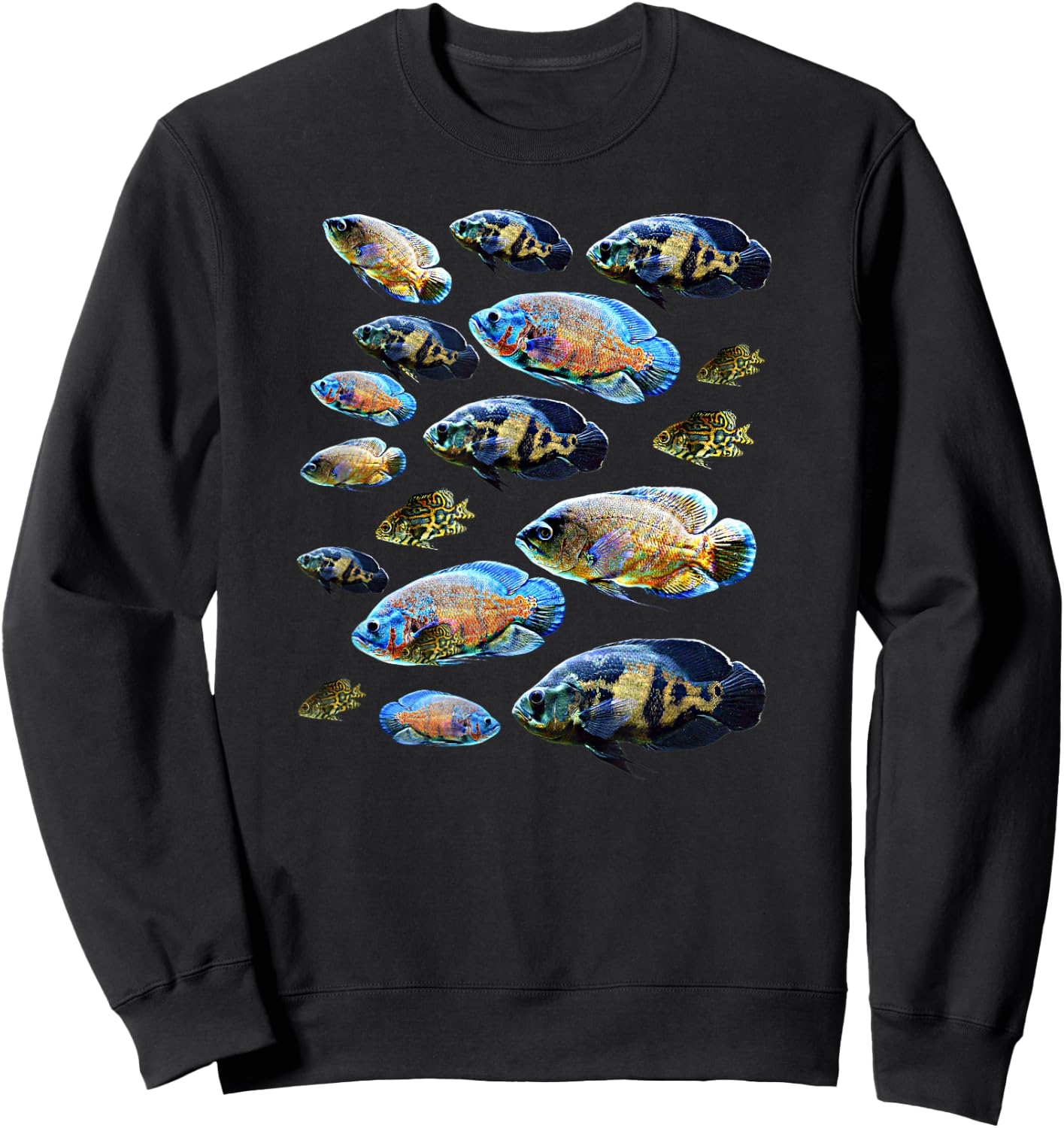 Tiger Oscar Cichlid Fish Sweatshirt - Sweatshirt | Black