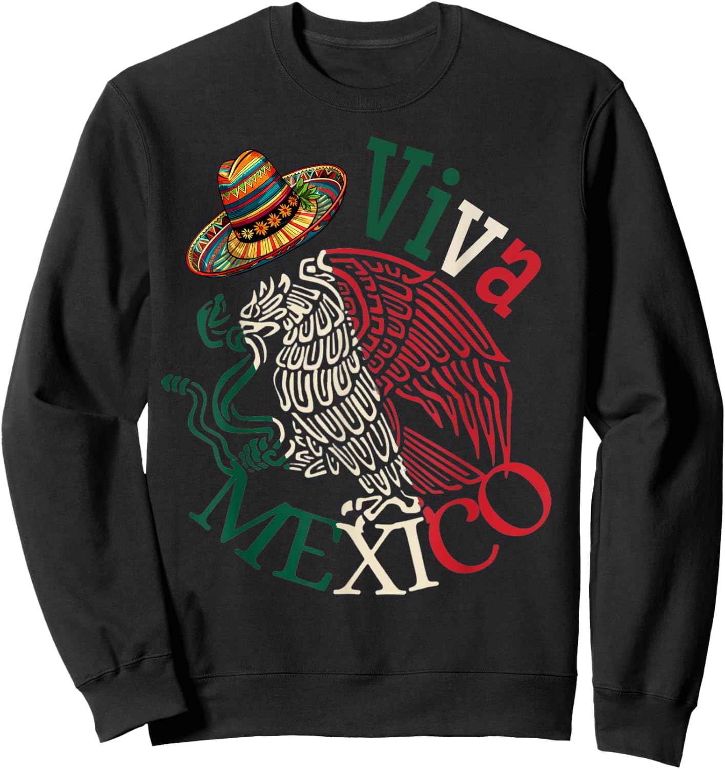 Mexican Independence Day Mexico Eagle Mexico Viva Mexico Women Kids Men Sweatshirt - Sweatshirt | Black