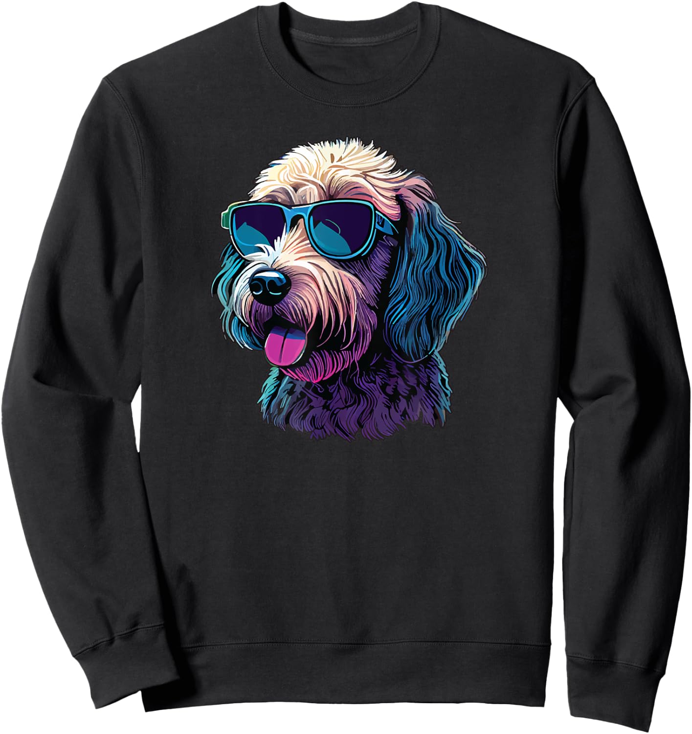 Dad Mom Cool Dog Sunglasses - Doodle Women Sweatshirt - Sweatshirt | Black
