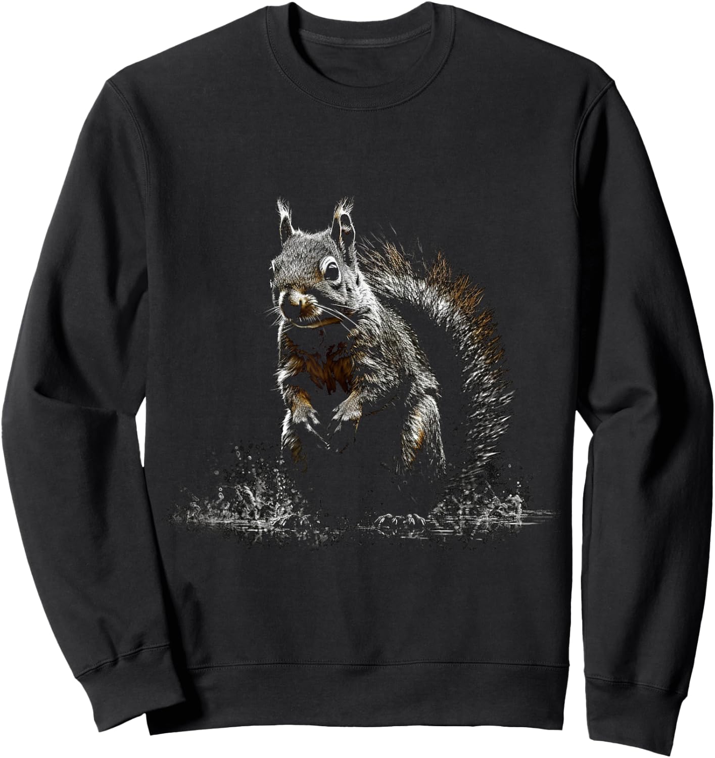 Squirrel Artwork - Animal Squirrel Sweatshirt - Sweatshirt | Black