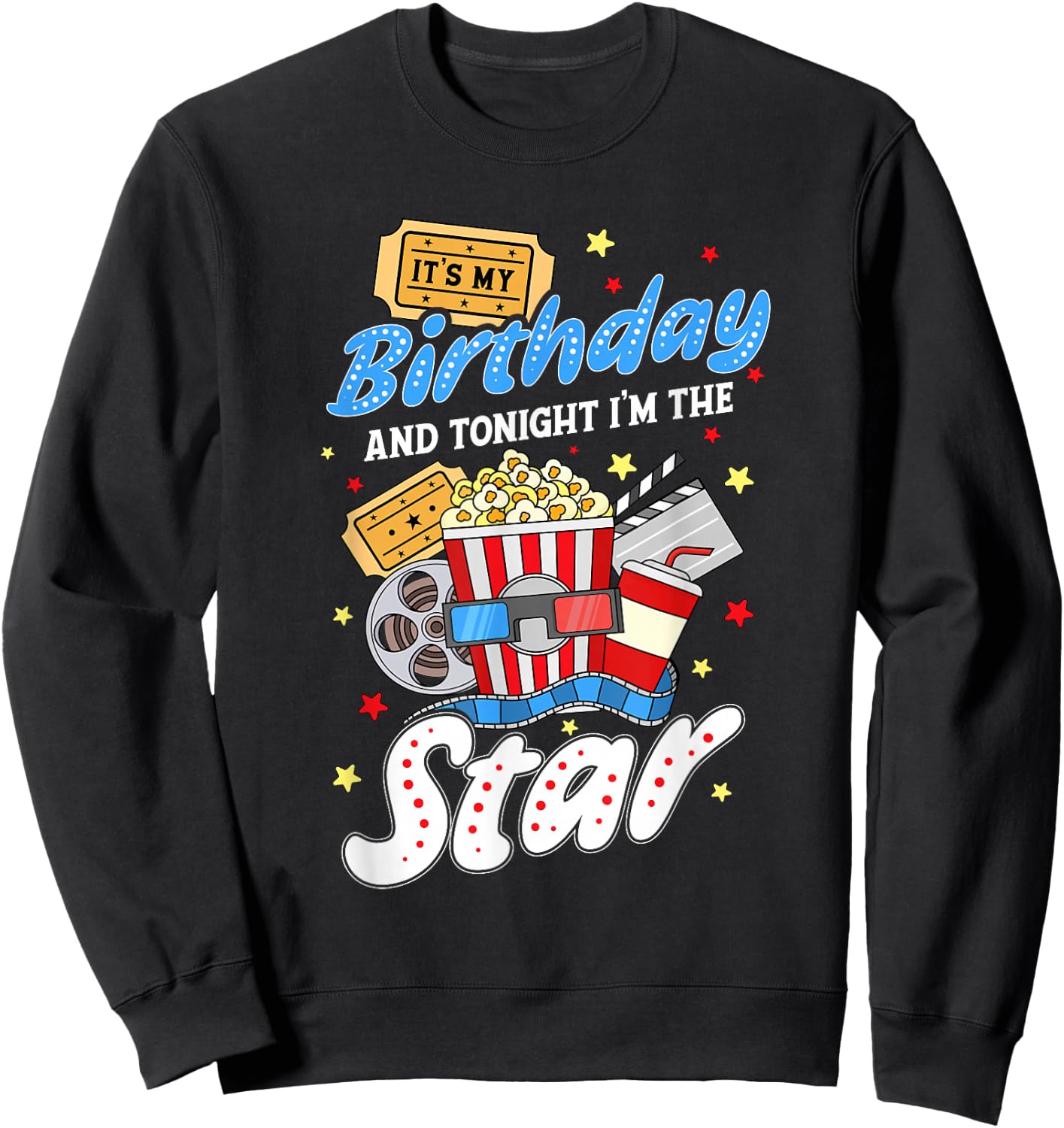 Family Movie Night Outfit Women Kids - Movie Lover Sweatshirt - Sweatshirt | Black