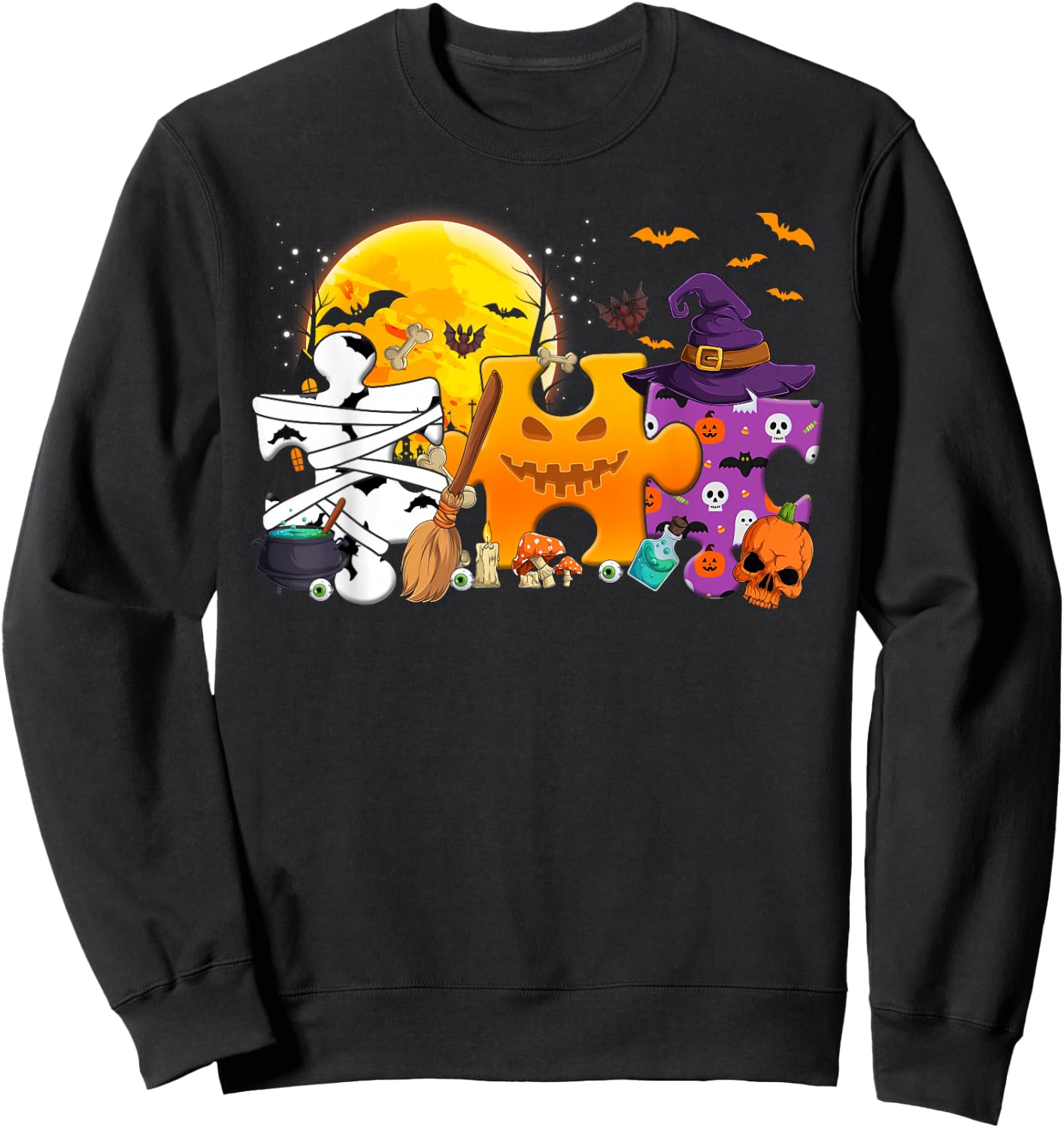 Autism Awareness Shirts Clearance - Funny Halloween Costume Sweatshirt - Sweatshirt | Black