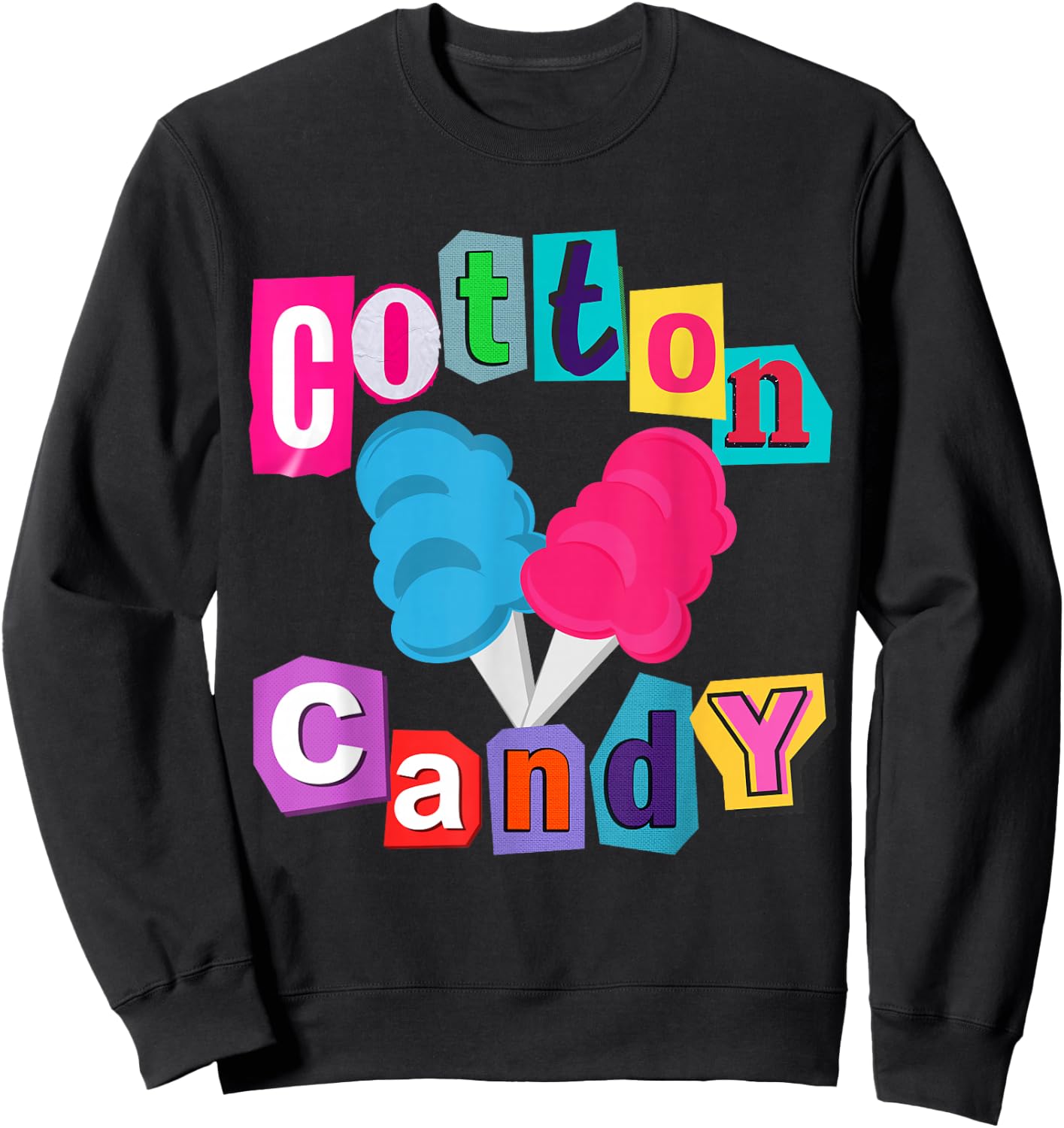 Cotton Candy National Cotton Candy Day Costume Theme Party Sweatshirt - Sweatshirt | Black