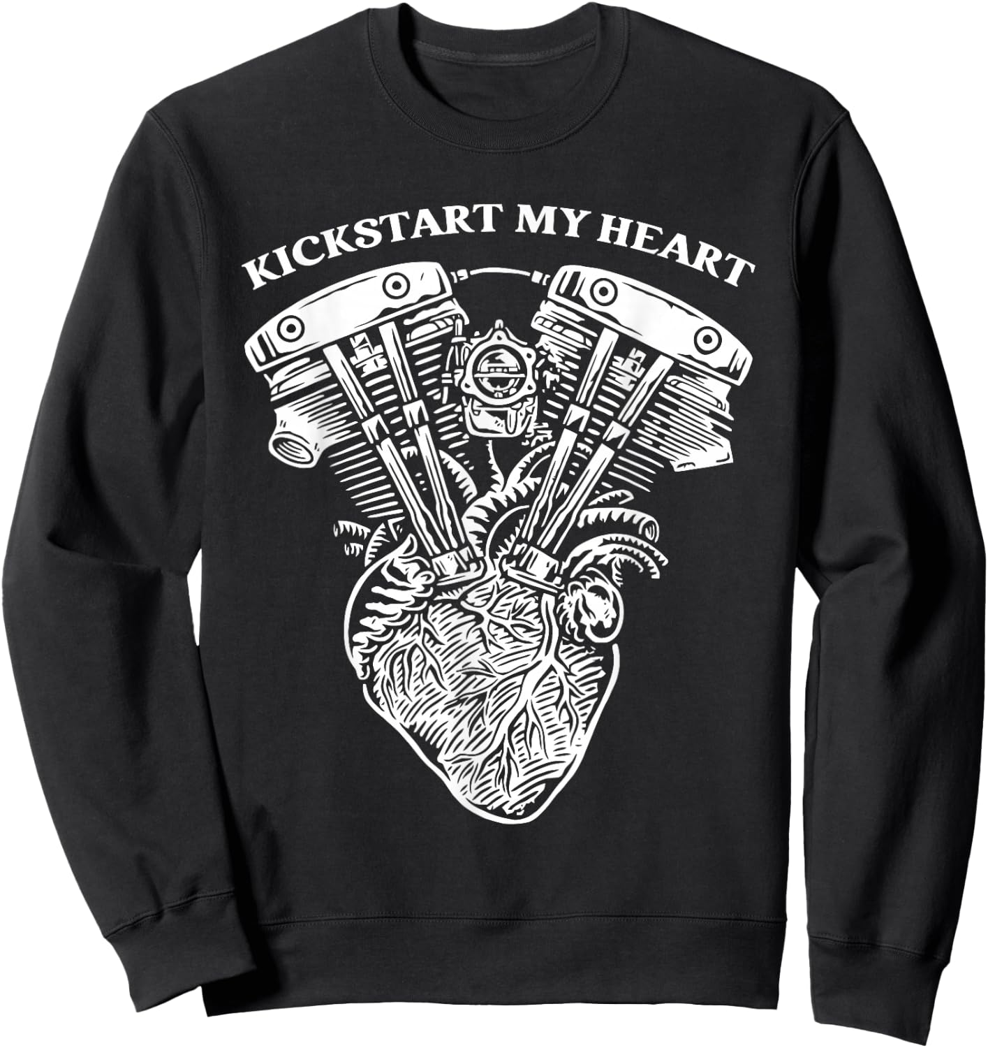 Kickstart My Heart Funy Love Life Apparel Sweatshirt - Sweatshirt | Black