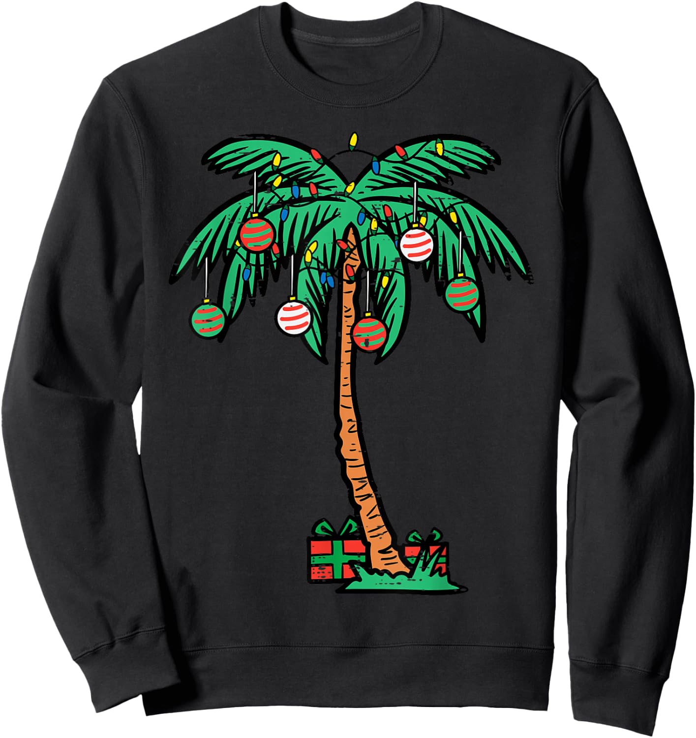 Christmas Palm Xmas Tree Tropical Beach Hawaii Women Men Kid Sweatshirt - Sweatshirt | Black