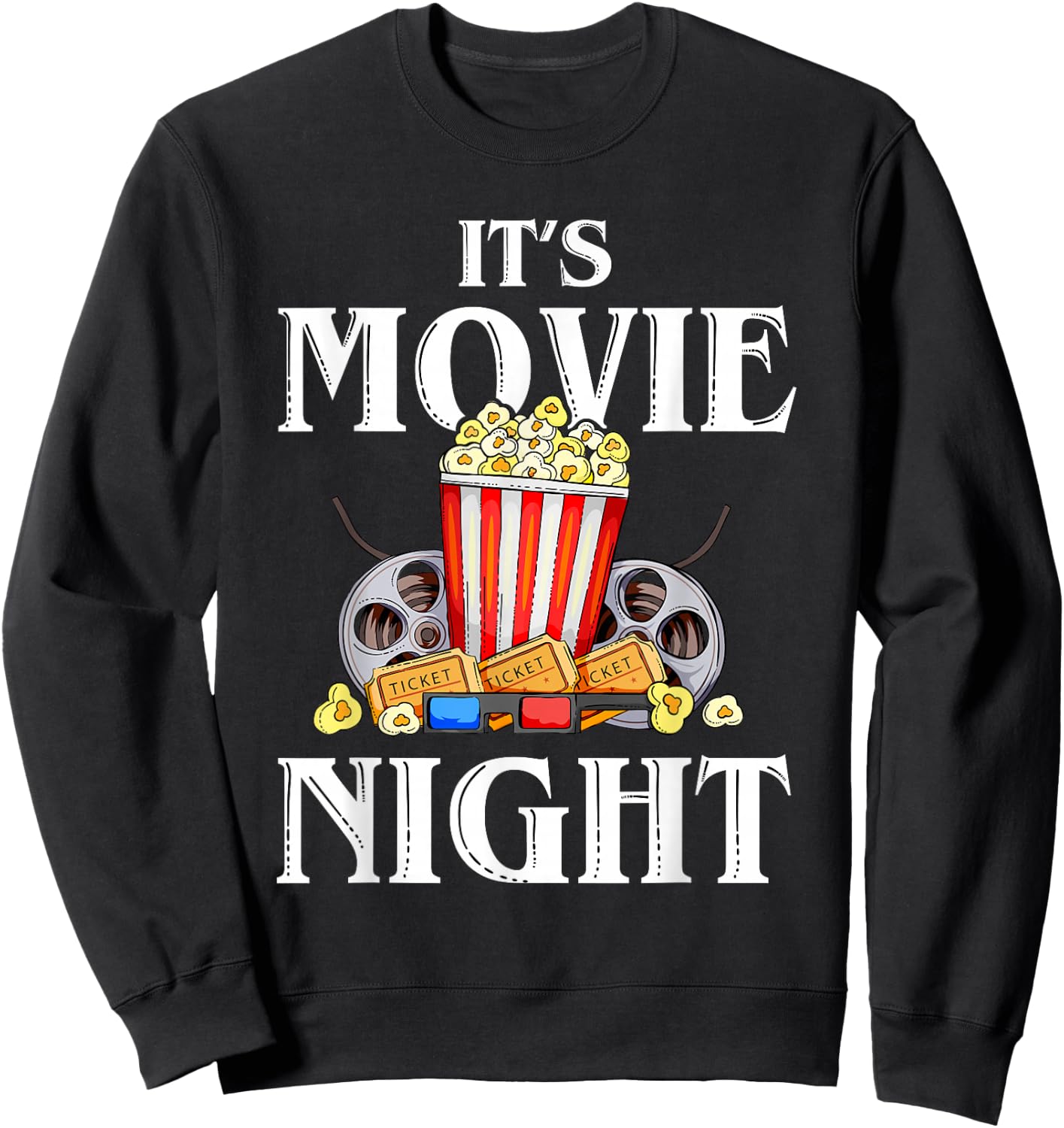 Family Movie Night Outfit Women Kids - Movie Lover Sweatshirt - Sweatshirt | Black