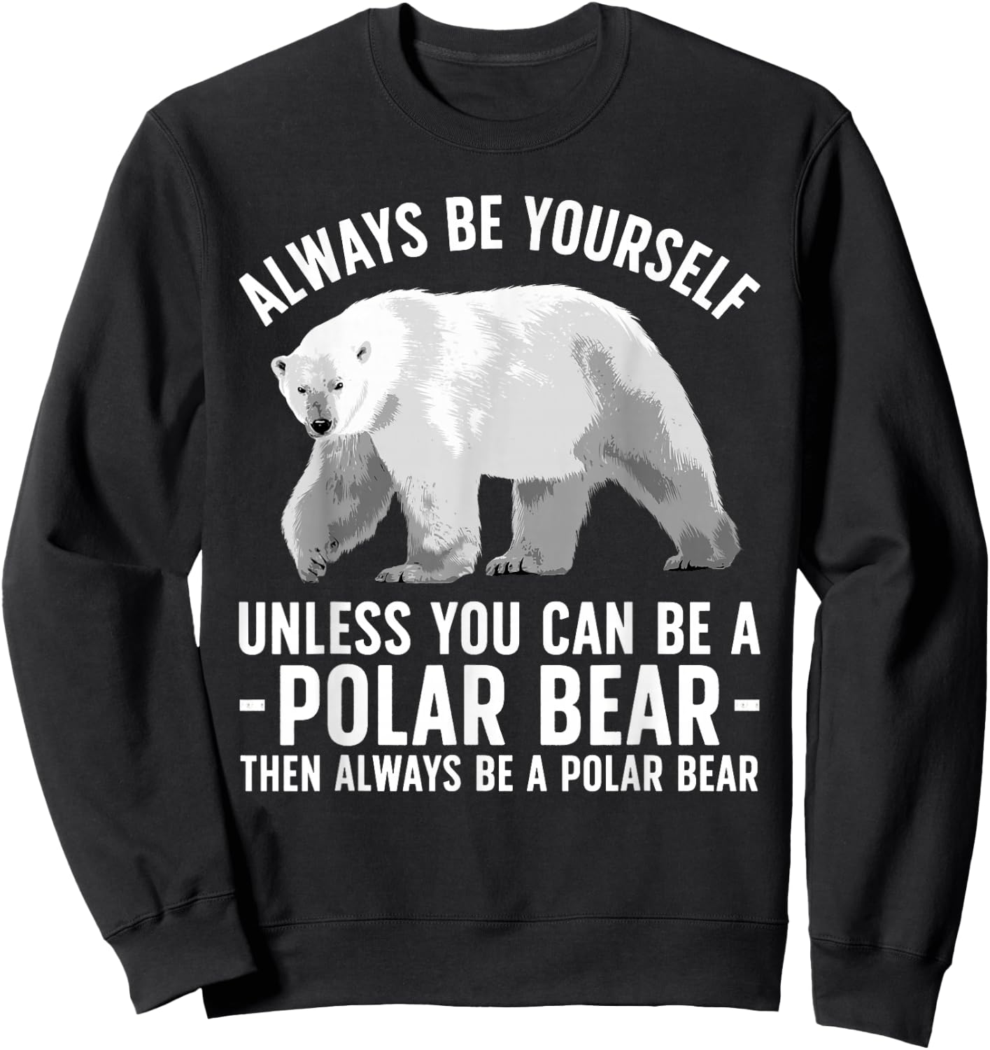 Funny Polar Bear Art Women Boys Girls Sea Bear Lover Sweatshirt - Sweatshirt | Black