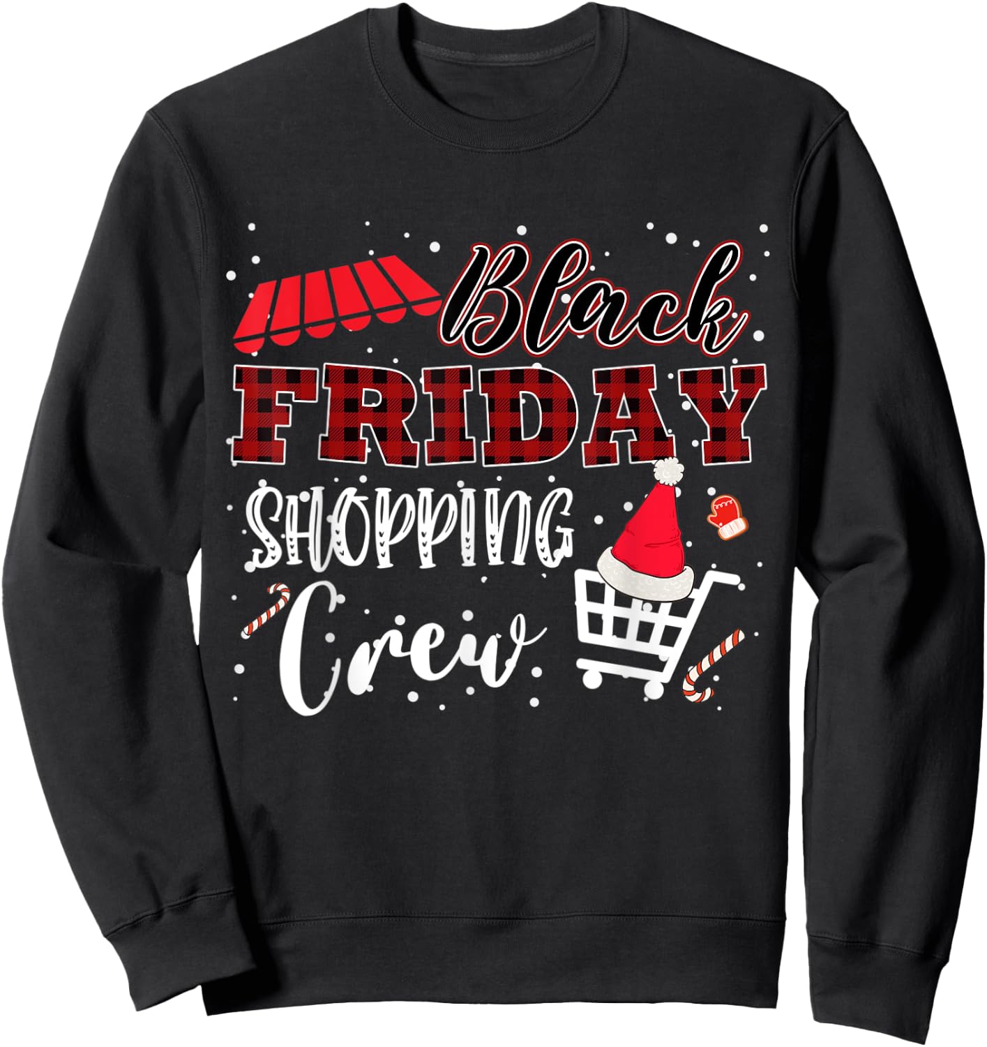 Friday Shopping Crew Christmas Black Shopping Family Group Sweatshirt - Sweatshirt | Black