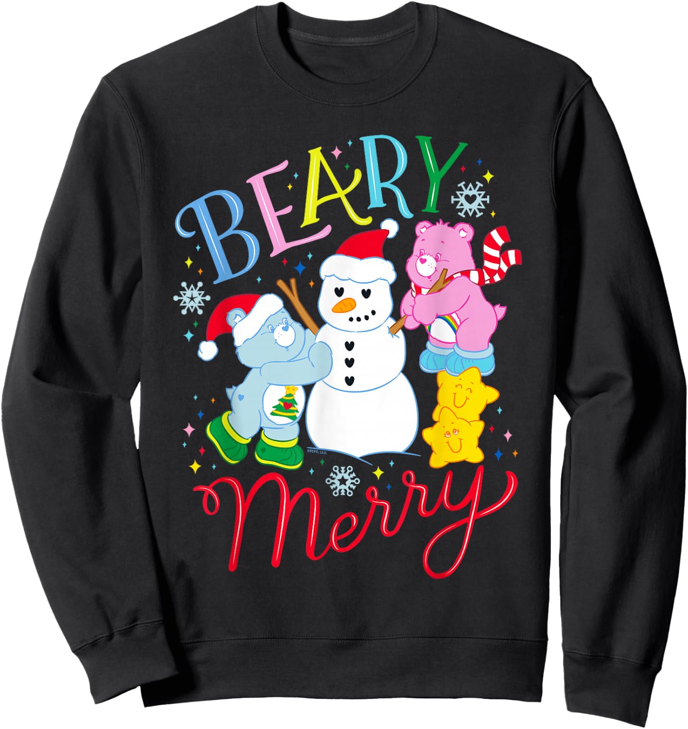 Care Bears Beary Merry with Cheer Bear and Christmas Wishes Sweatshirt - Sweatshirt | Black