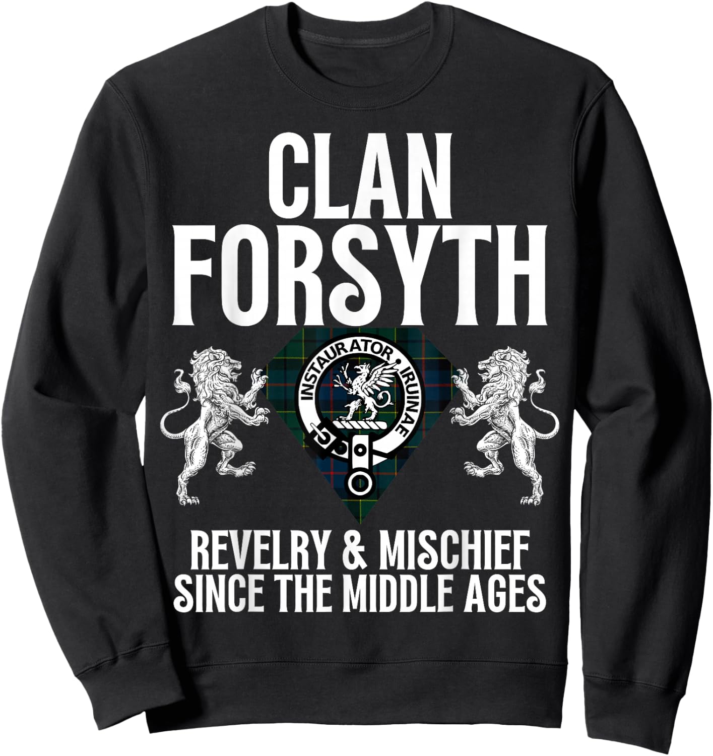 Forsyth Clan Scottish Name Coat Of Arms Tartan Family Party Sweatshirt - Sweatshirt | Black