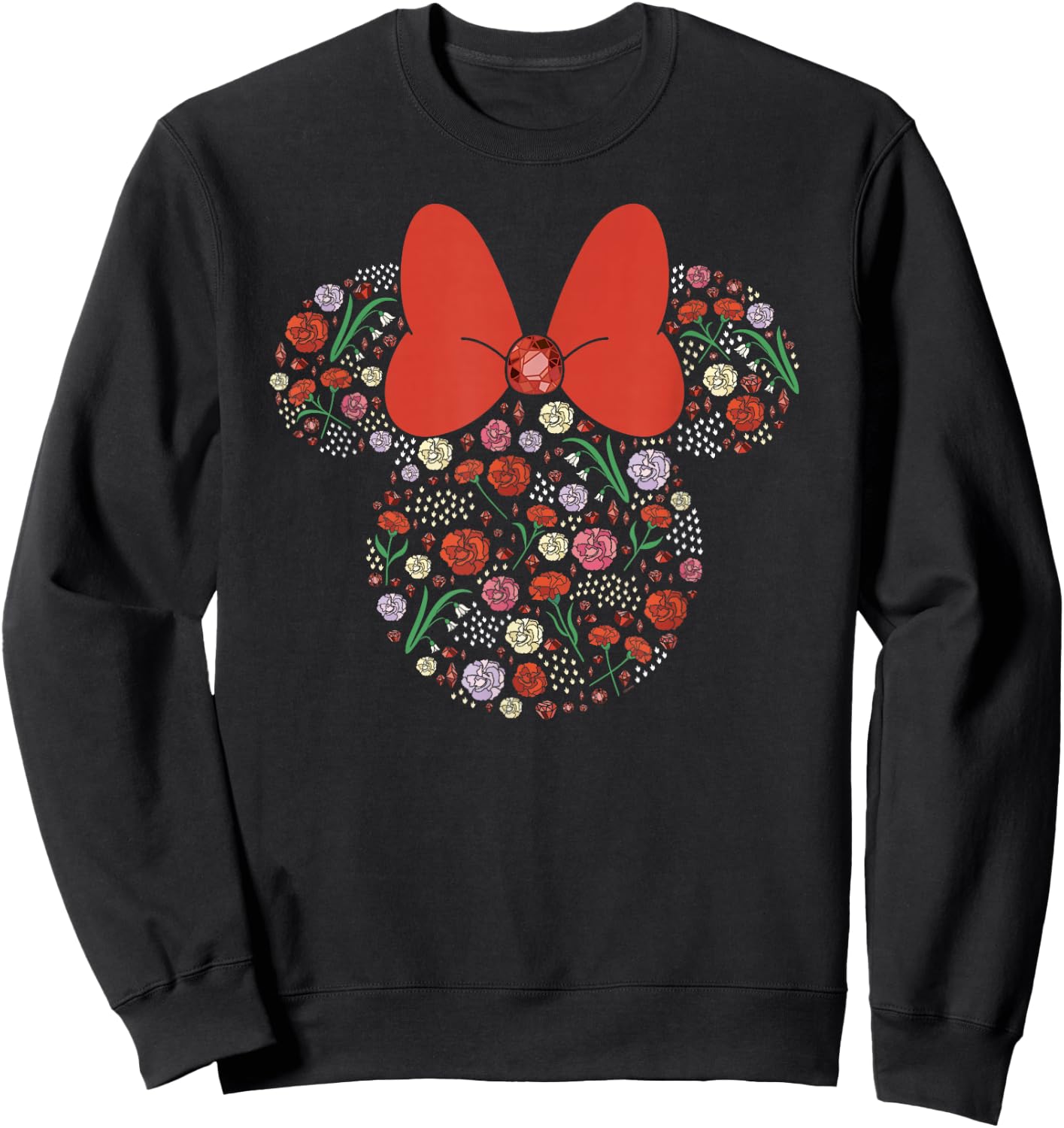 Disney Minnie Mouse January Birth Month Birthstone & Flowers Sweatshirt - Sweatshirt | Black