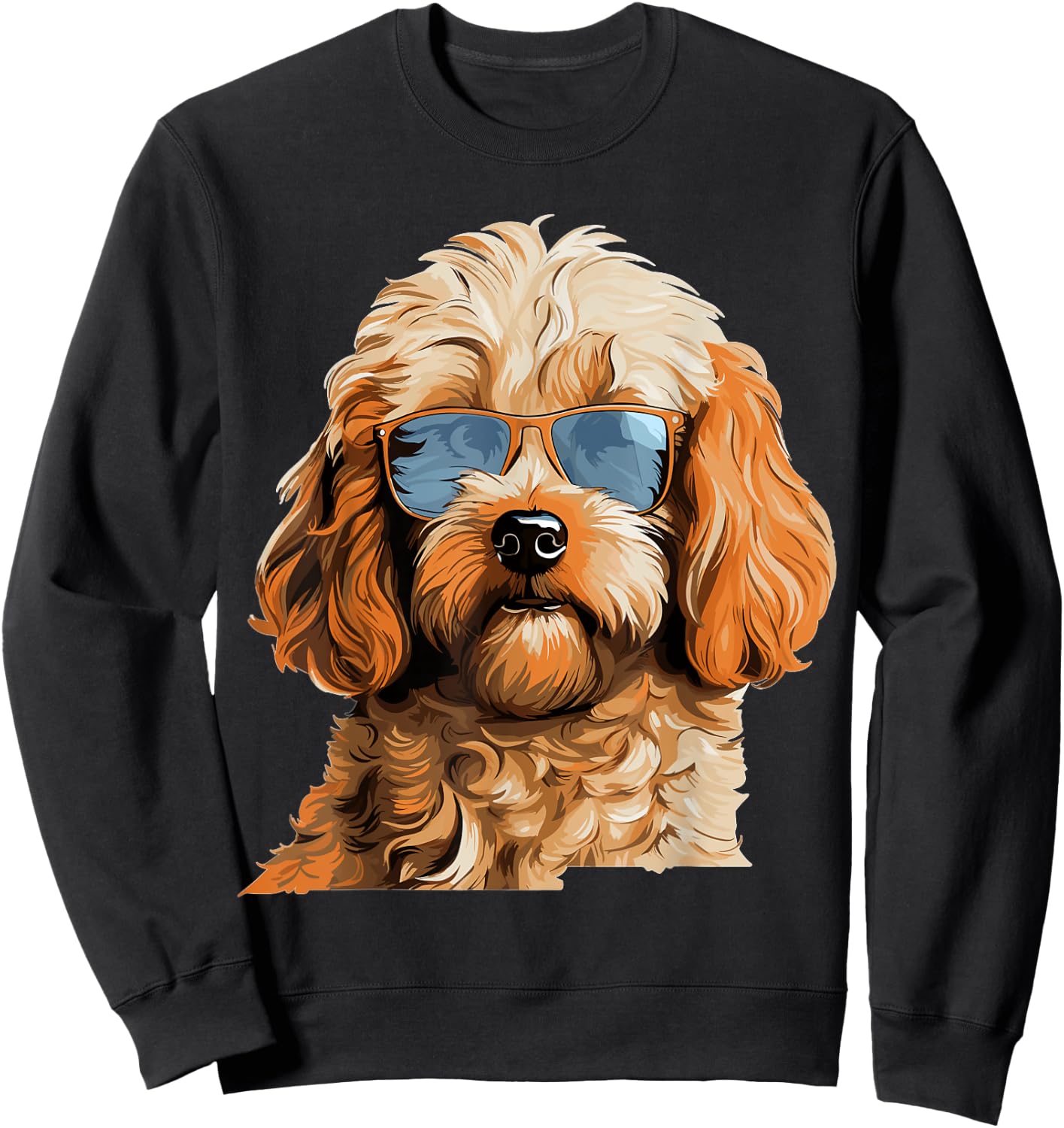 Cockapoo Dog Breed Pet with Sunglasses Sweatshirt - Sweatshirt | Black