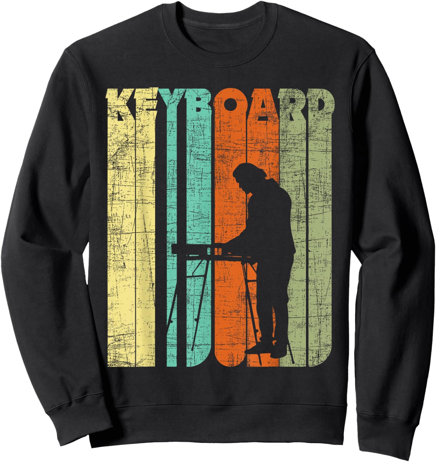 Vintage Keyboard Player Keyboardist Keyboarder Pianist Sweatshirt - Sweatshirt | Black