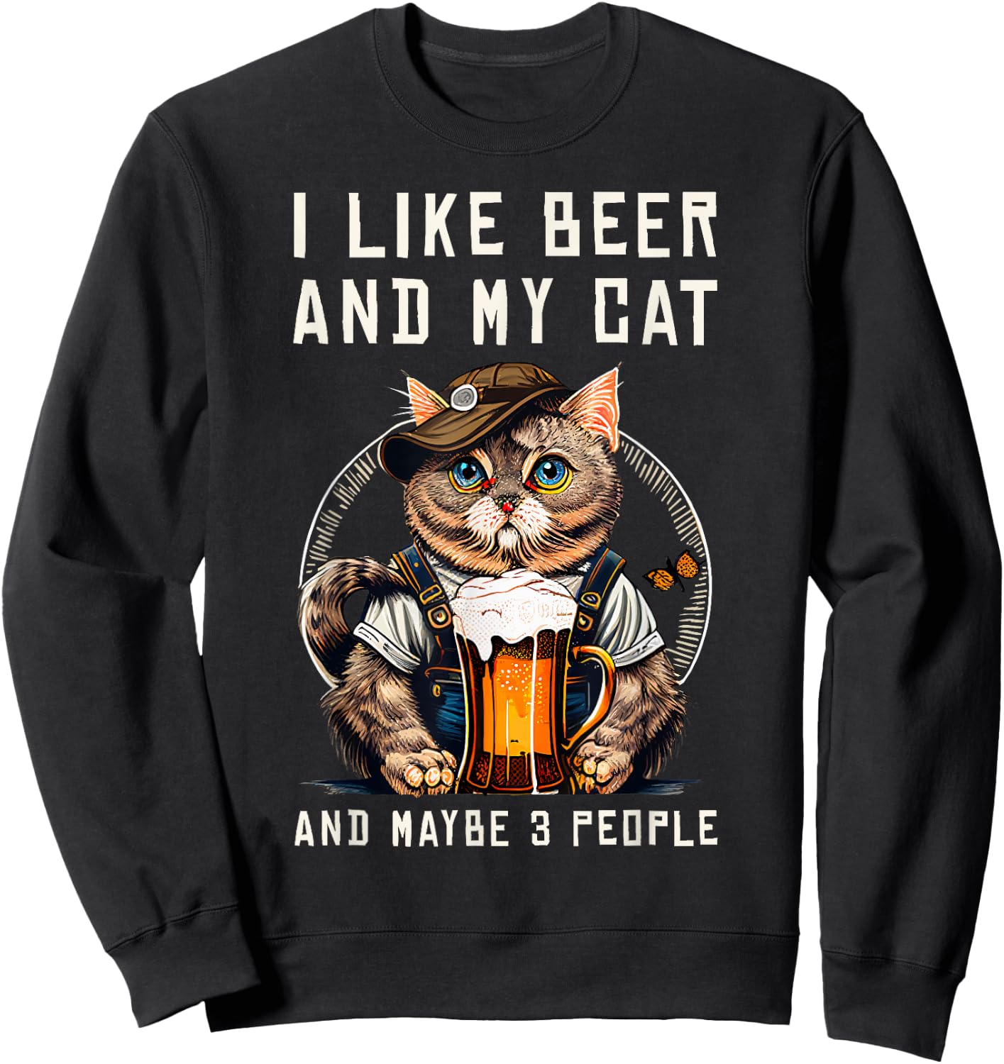 Funny Cat Beer Oktoberfest Bavaria Lederhosen Party Kitten Sweatshirt - Sweatshirt | Black