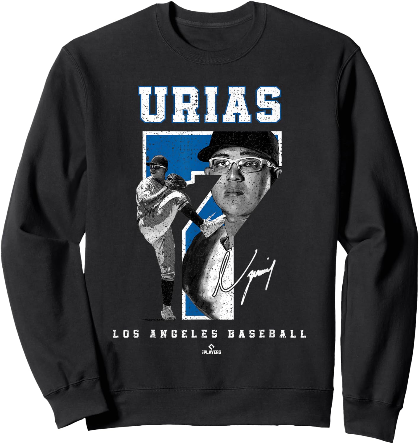 Number and Portrait Julio Urias Los Angeles MLBPA Sweatshirt - Sweatshirt | Black